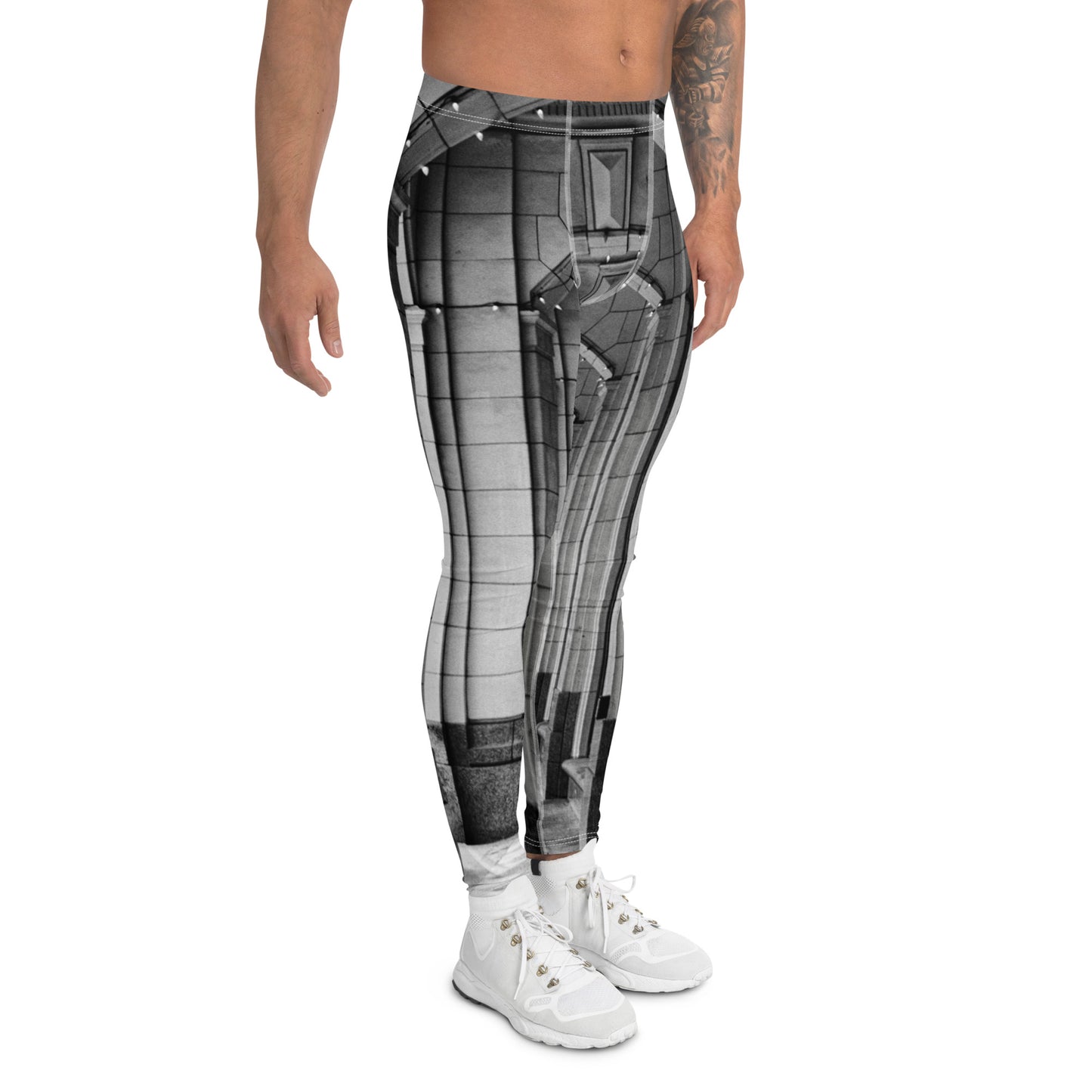 Men's Leggings - Downtown Calgary Hudson's Bay Sidewalk Black and White