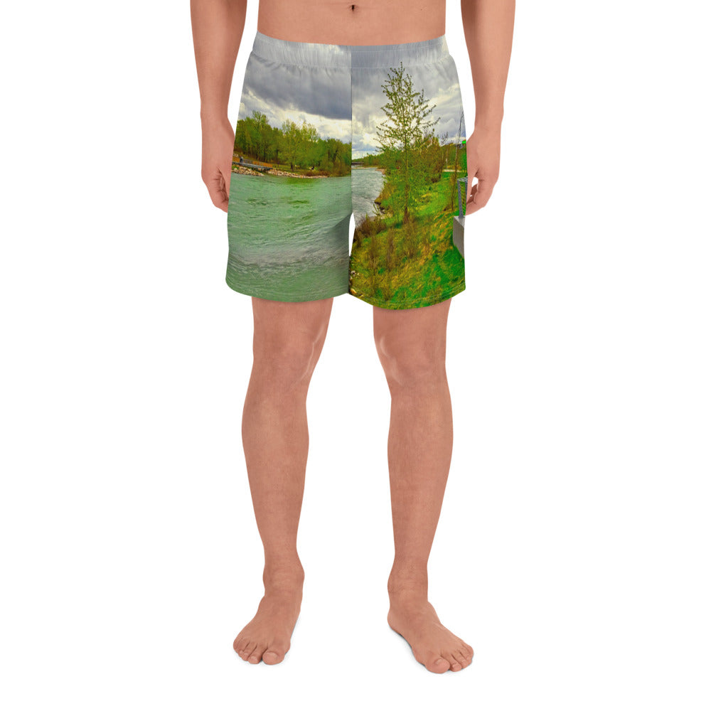 Men's Recycled Athletic Shorts - Downtown Calgary Bow River East Village