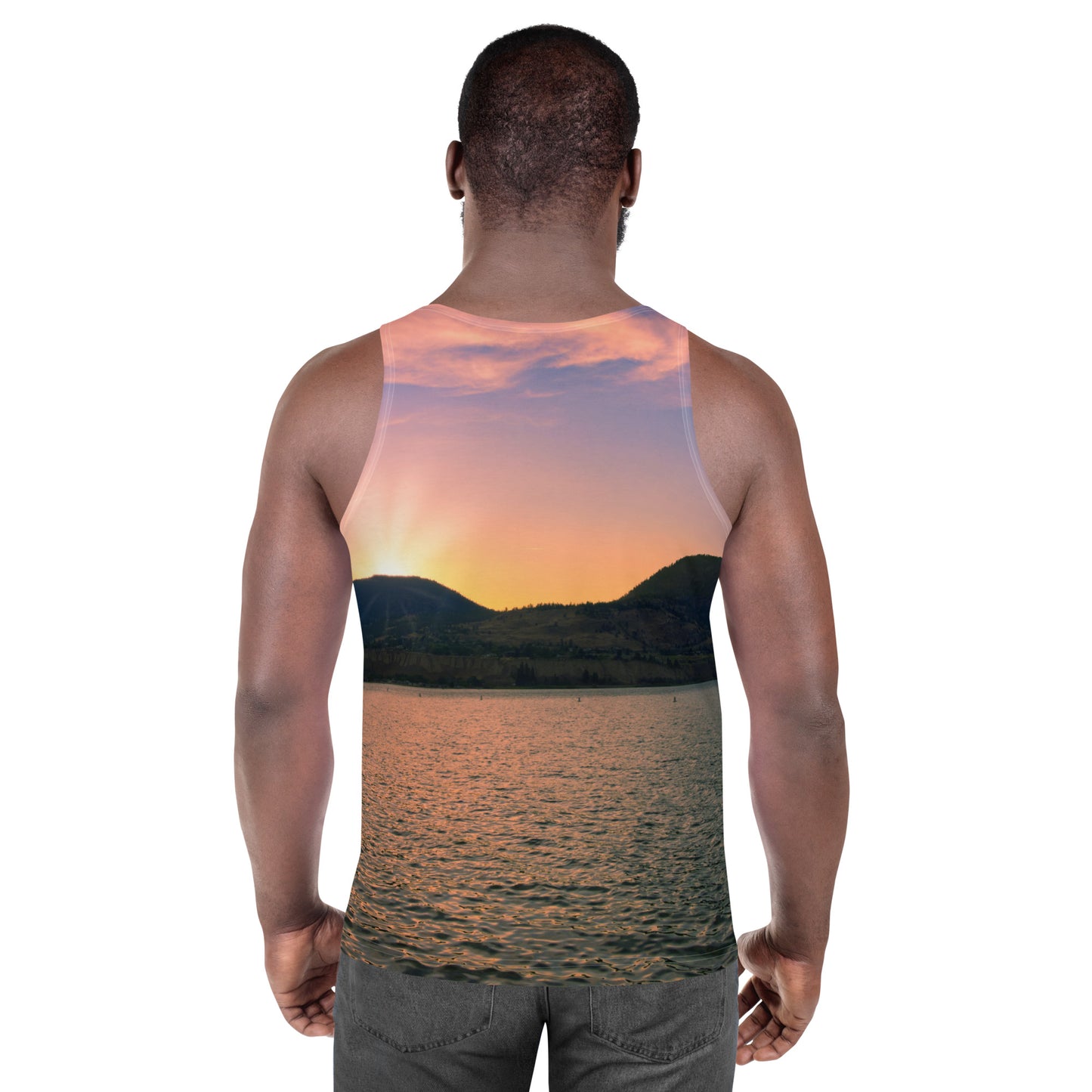 Men's All-Over Tank Top - Penticton Okanagan Lake Sunset