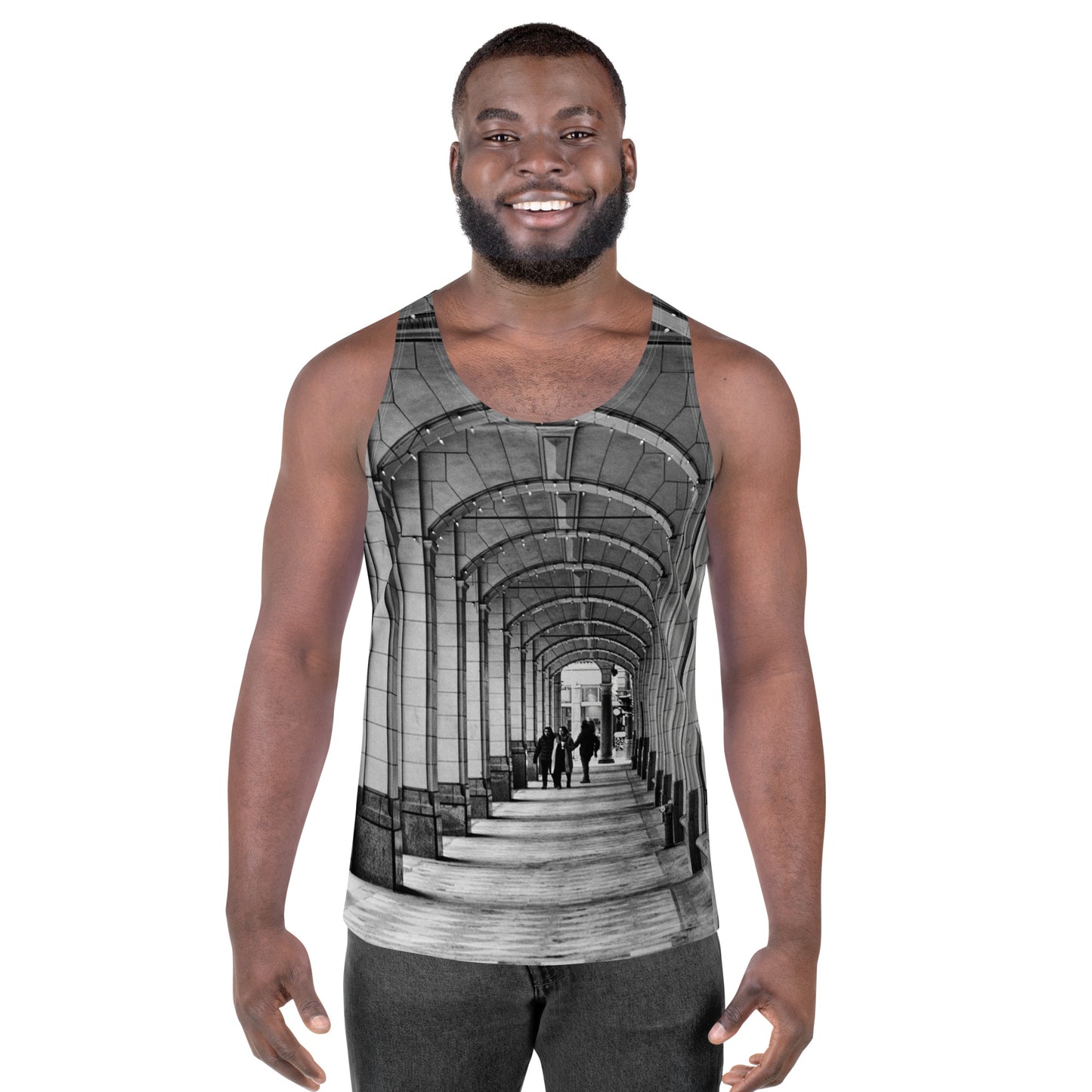 Men's All-Over Tank Top - Hudson's Bay Sidewalk Black and White