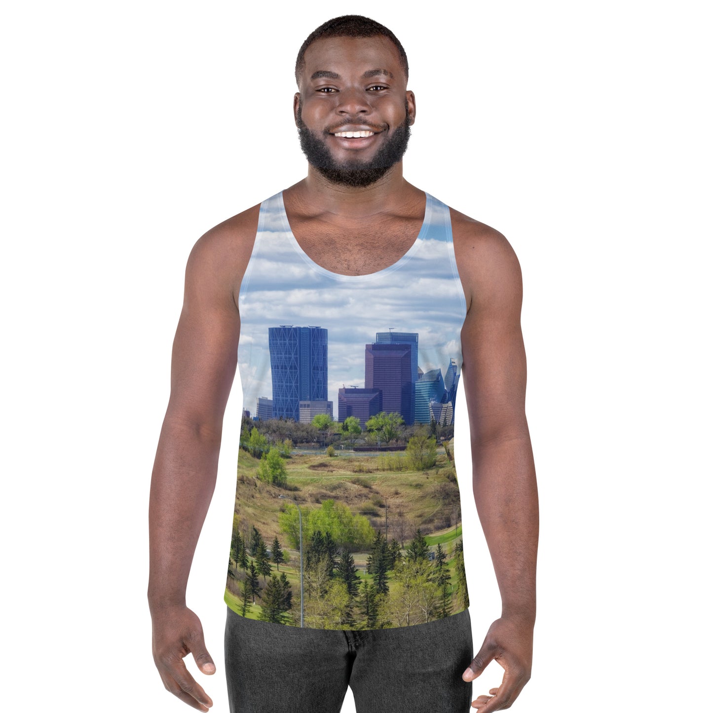Men's All-Over Tank Top - Downtown Calgary Vista Heights Hill