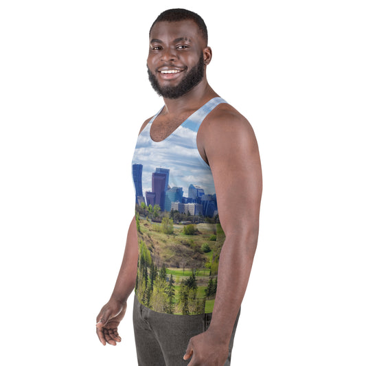 Men's All-Over Tank Top - Downtown Calgary Vista Heights Hill