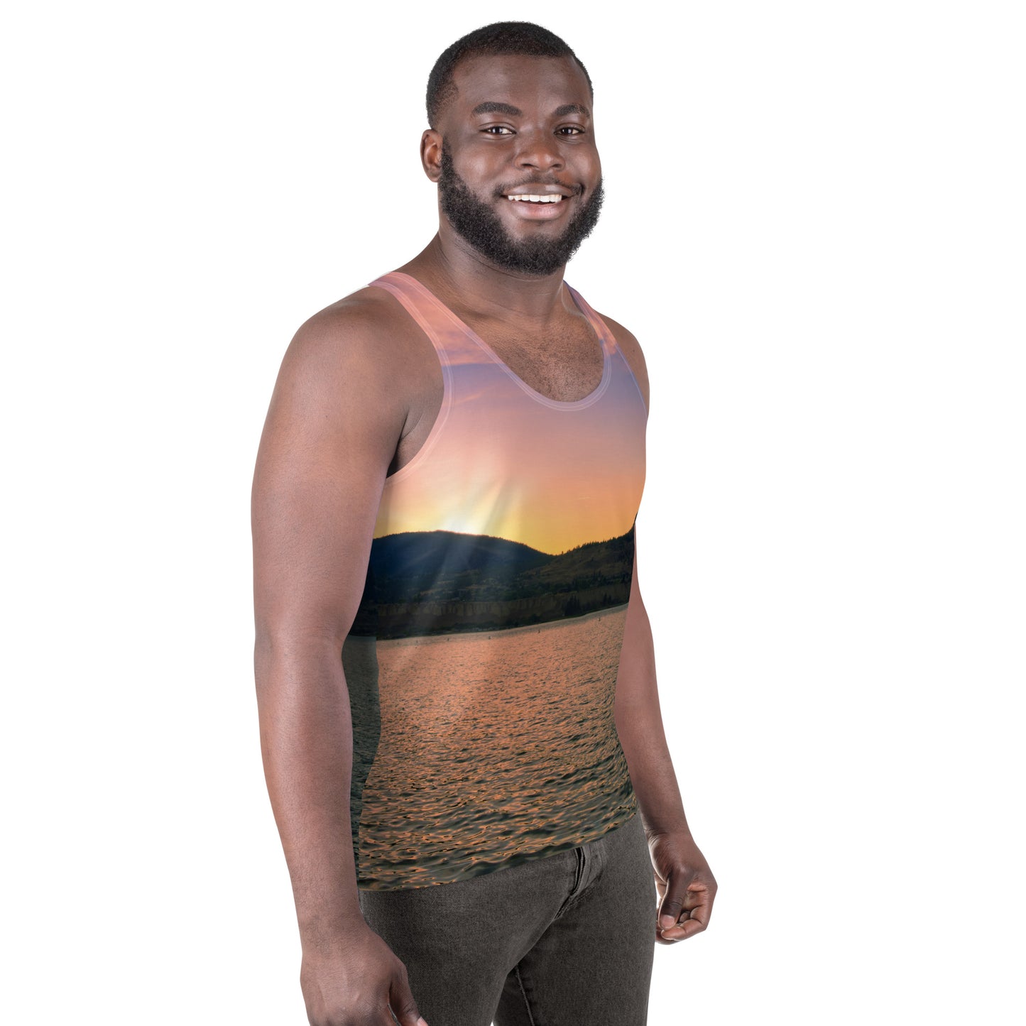 Men's All-Over Tank Top - Penticton Okanagan Lake Sunset