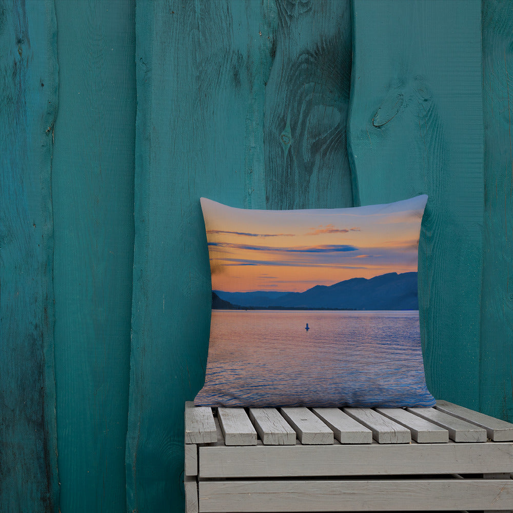 Premium Pillow - Penticton Okanagan Lake Sunset