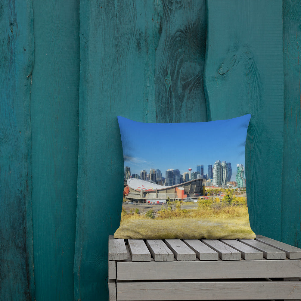 Premium Pillow - Downtown Calgary and the Fall Colours Scotsman's Hill