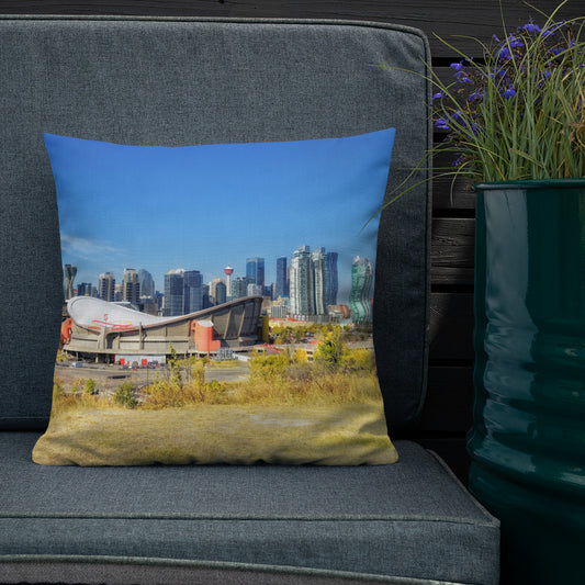 Premium Pillow - Downtown Calgary and the Fall Colours Scotsman's Hill