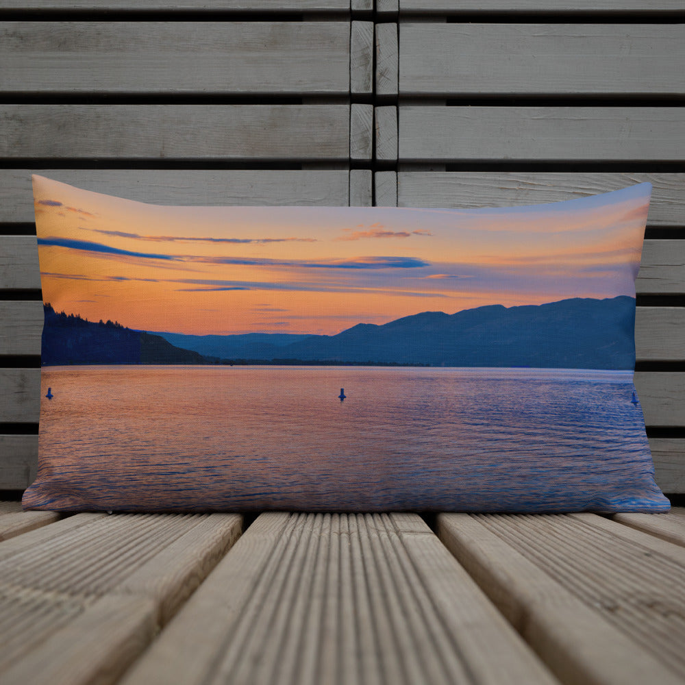 Premium Pillow - Penticton Okanagan Lake Sunset