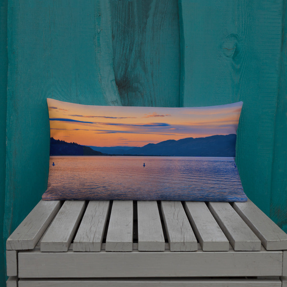 Premium Pillow - Penticton Okanagan Lake Sunset