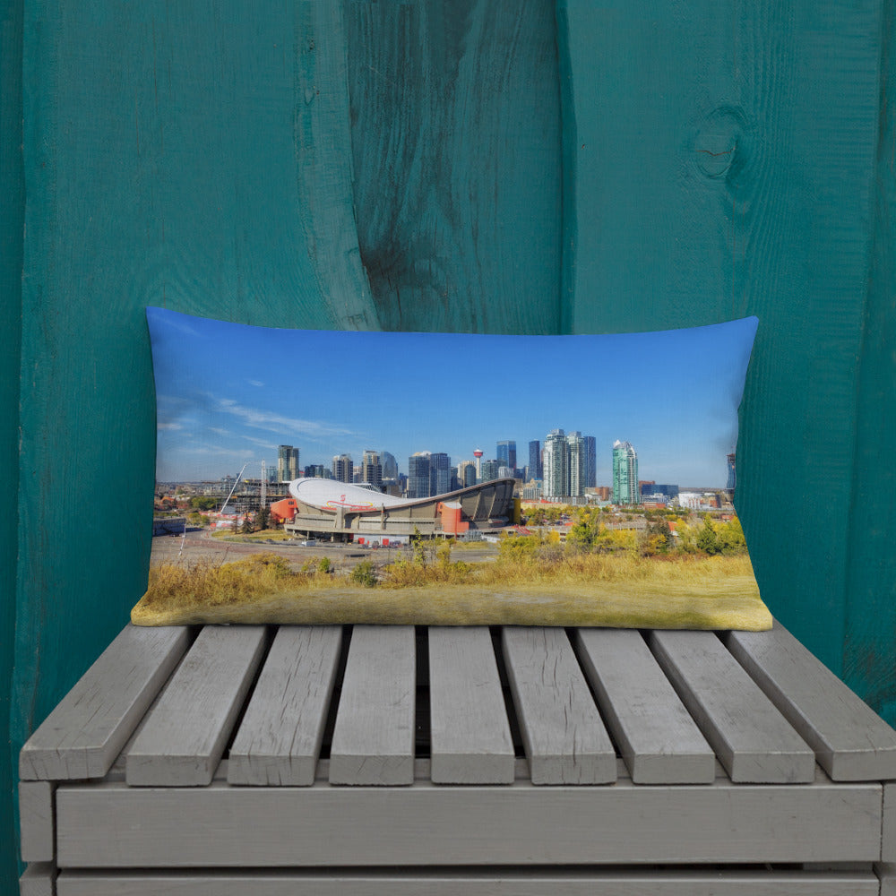 Premium Pillow - Downtown Calgary and the Fall Colours Scotsman's Hill