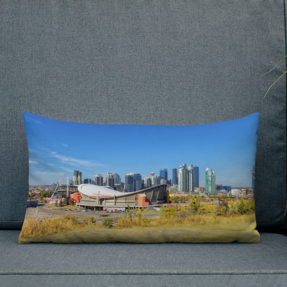 Premium Pillow - Downtown Calgary and the Fall Colours Scotsman's Hill