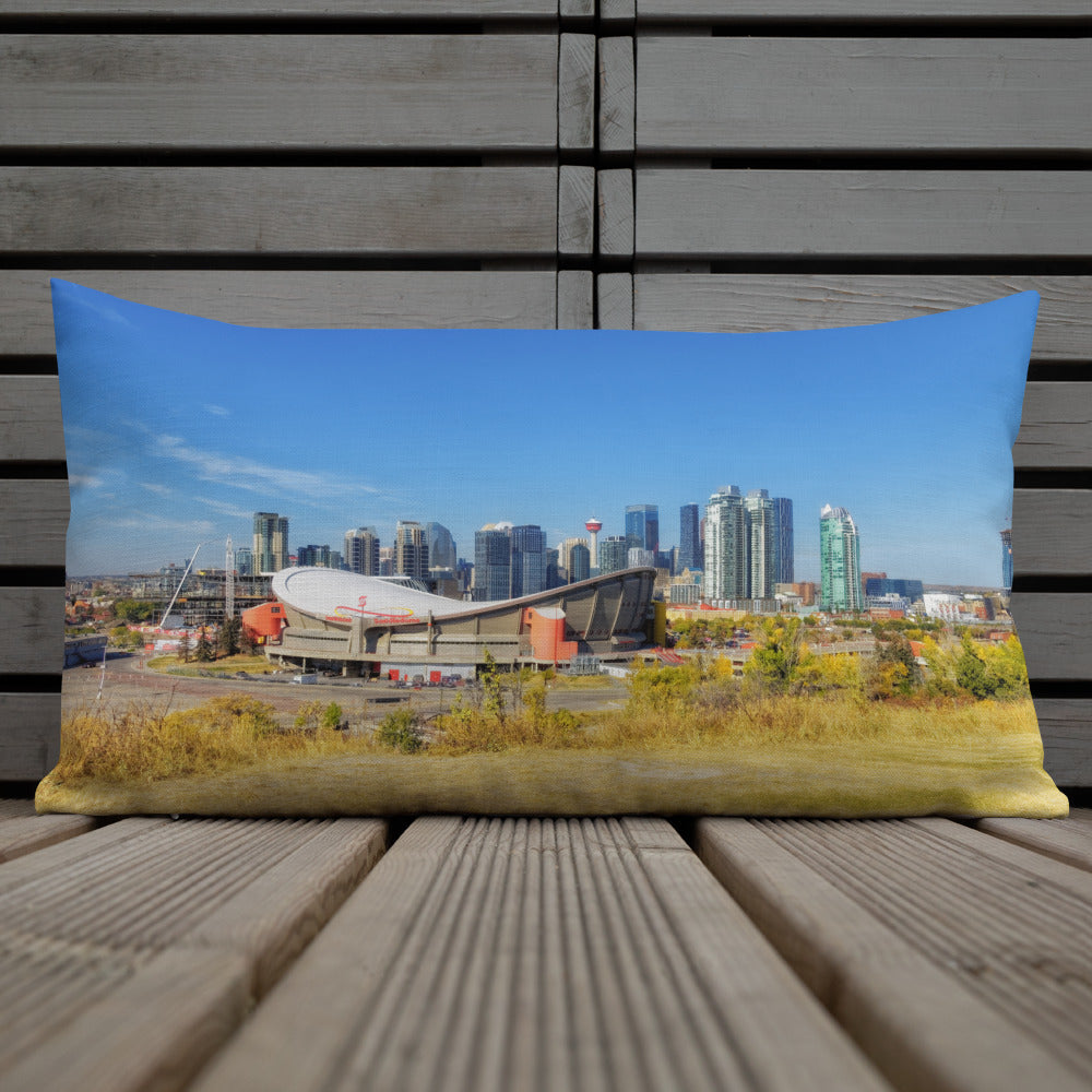 Premium Pillow - Downtown Calgary and the Fall Colours Scotsman's Hill