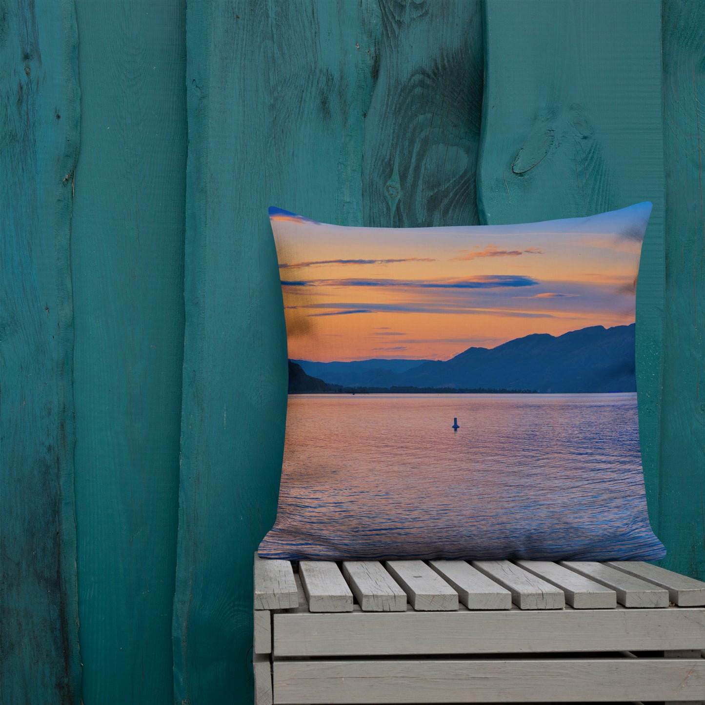 Premium Pillow - Penticton Okanagan Lake Sunset
