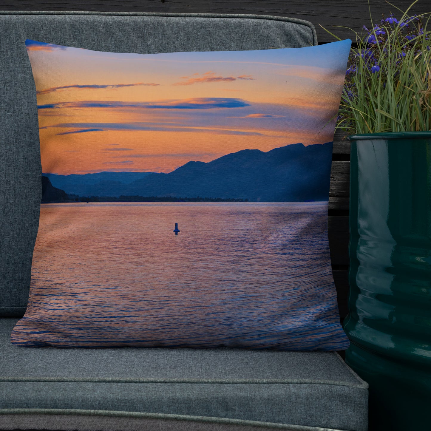 Premium Pillow - Penticton Okanagan Lake Sunset