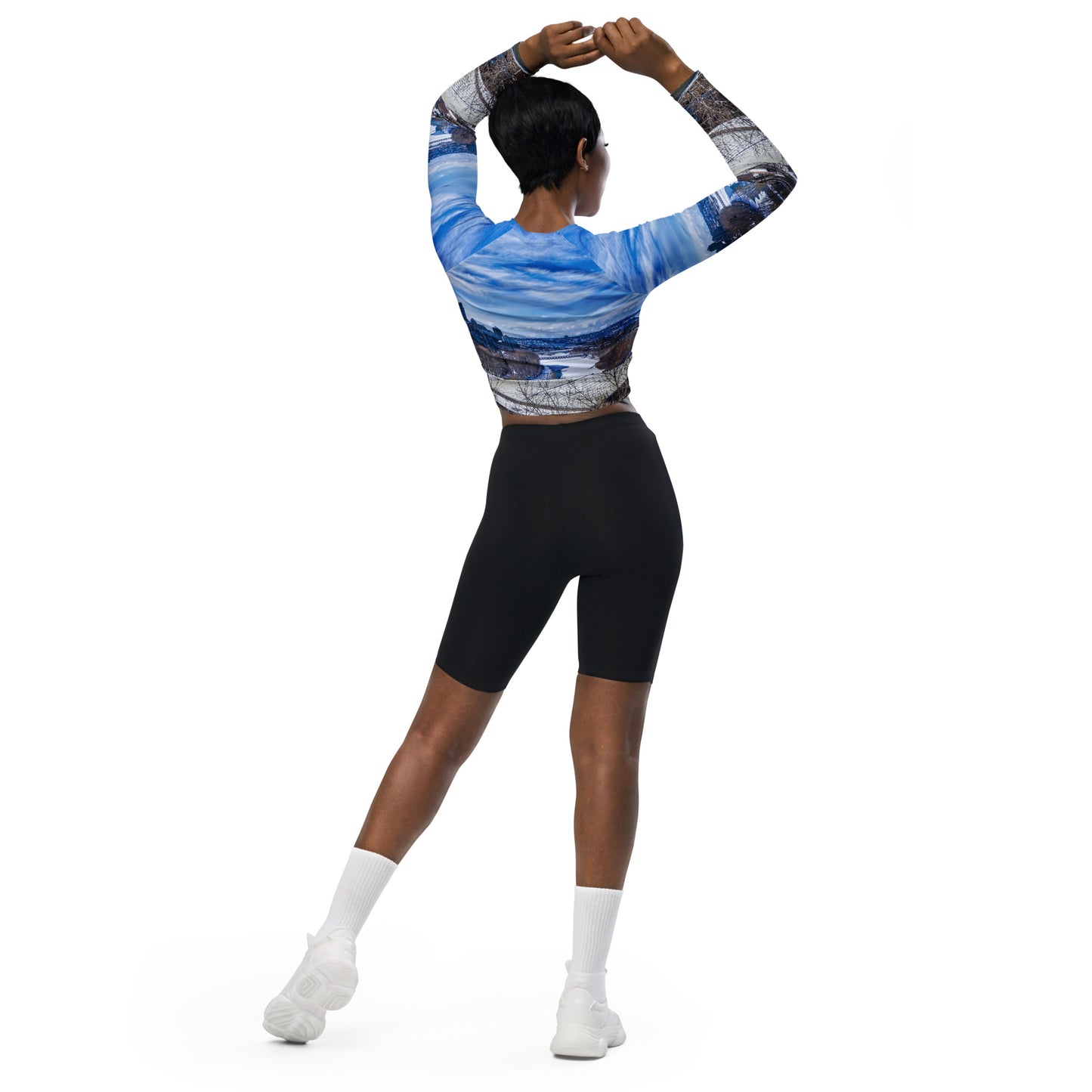 Recycled Long-Sleeve Crop Top - McHugh Bluff Winter HDR