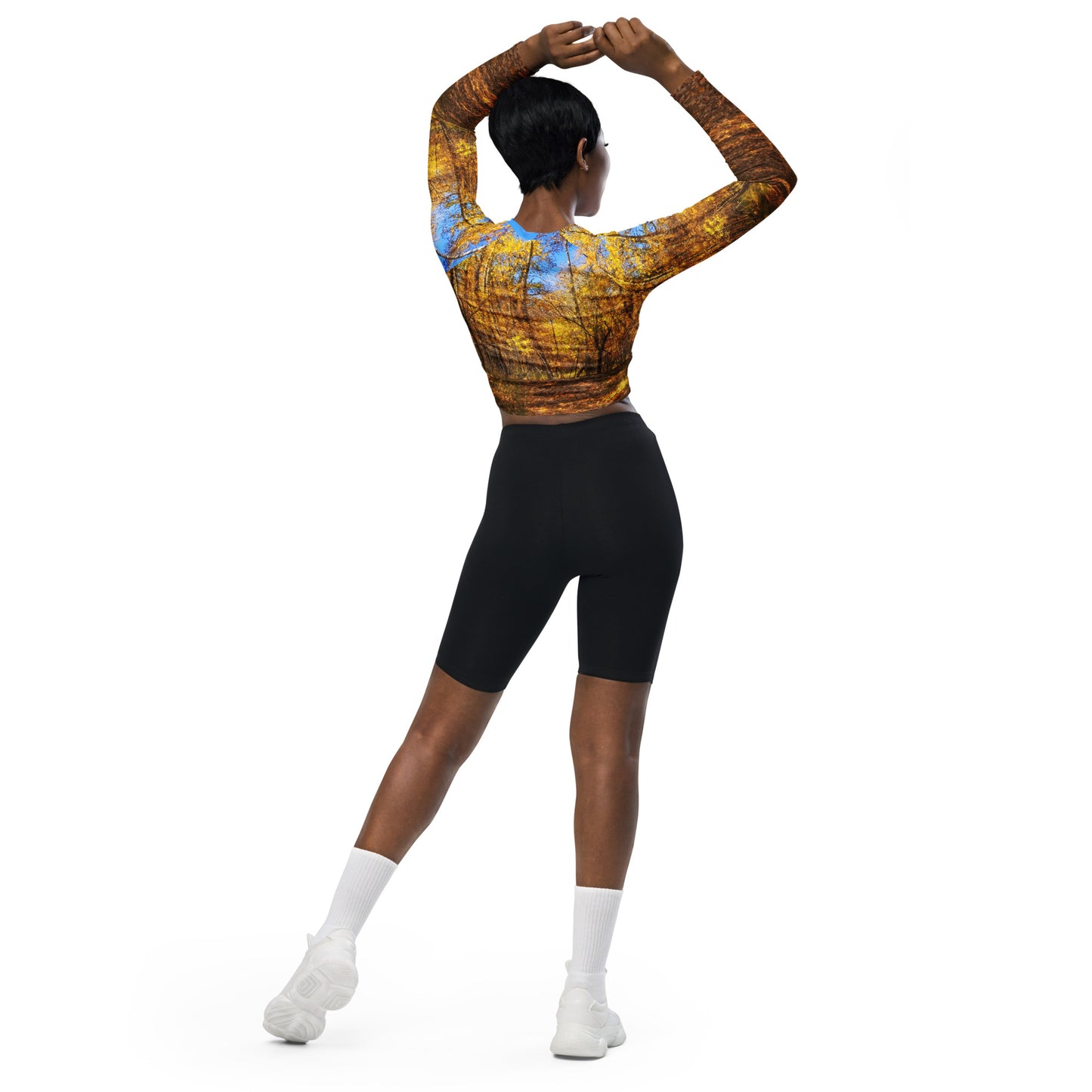 Recycled Long-Sleeve Crop Top - Carburn Park Fall Colours