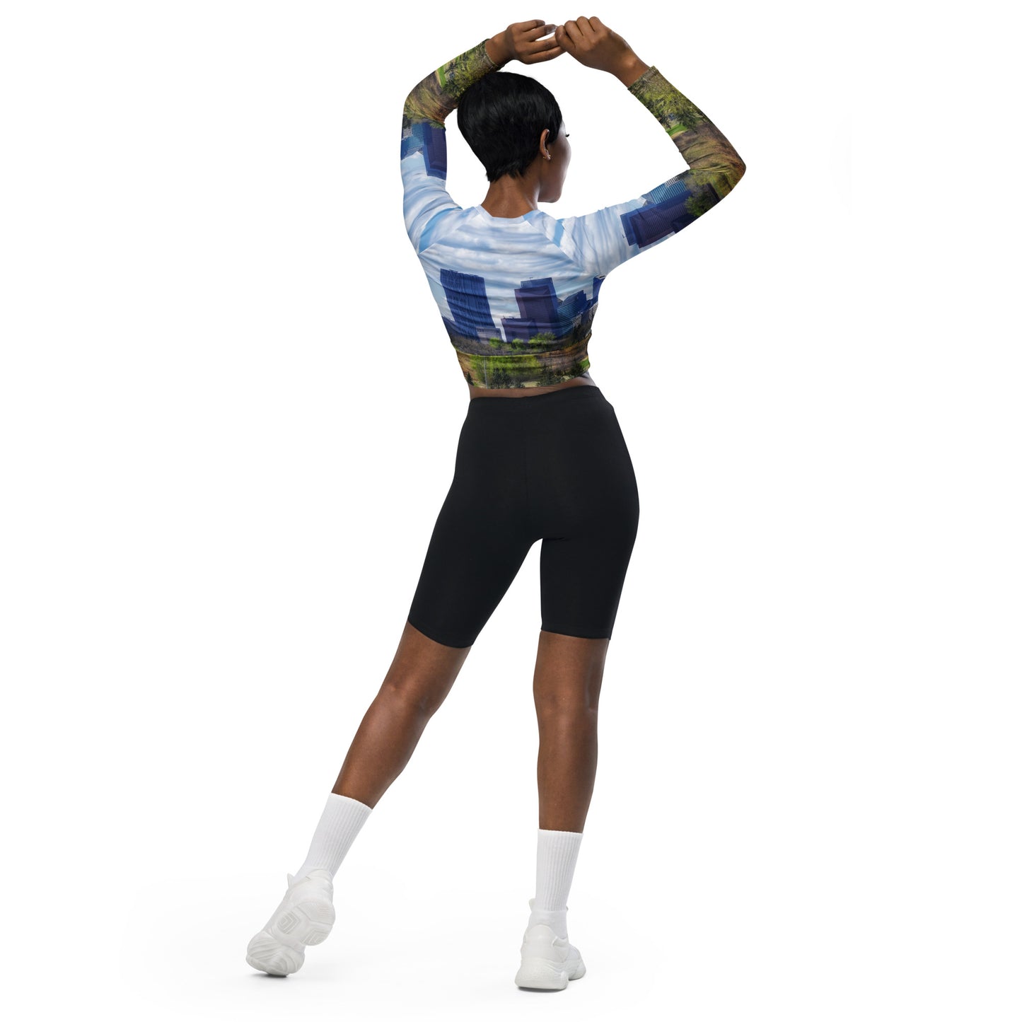 Recycled Long-Sleeve Crop Top - Downtown Calgary Vista Heights Hill