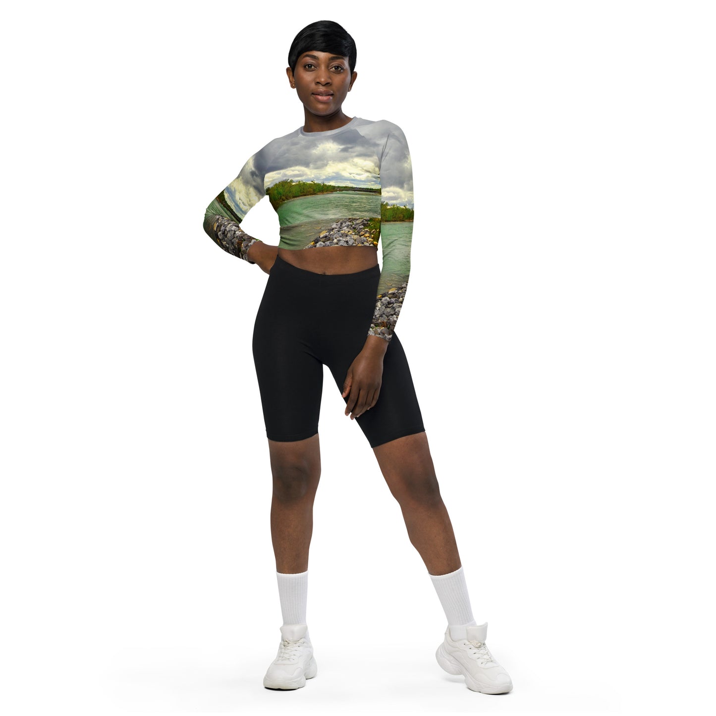 Recycled Long-Sleeve Crop Top - Calgary Bow River East Village