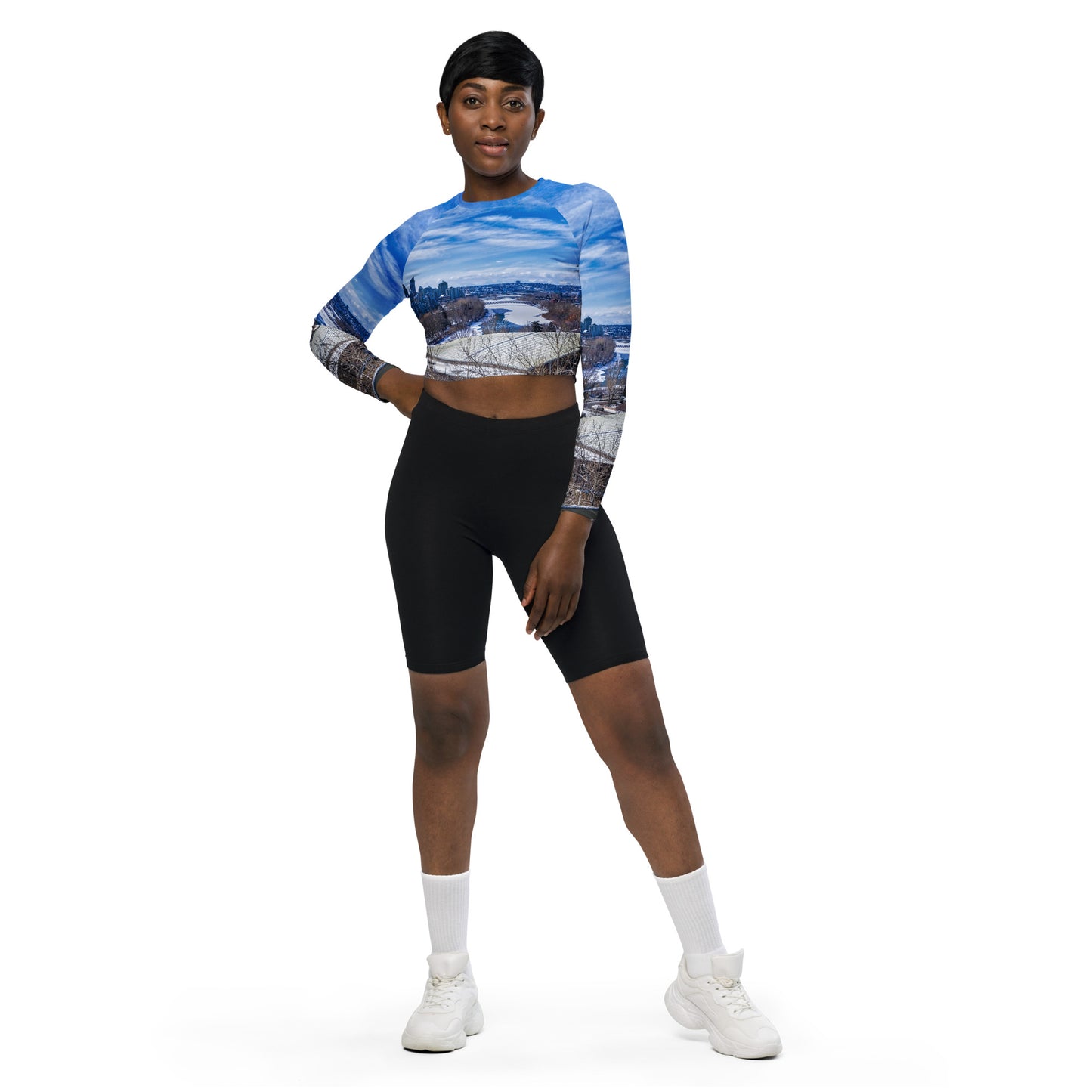 Recycled Long-Sleeve Crop Top - McHugh Bluff Winter HDR