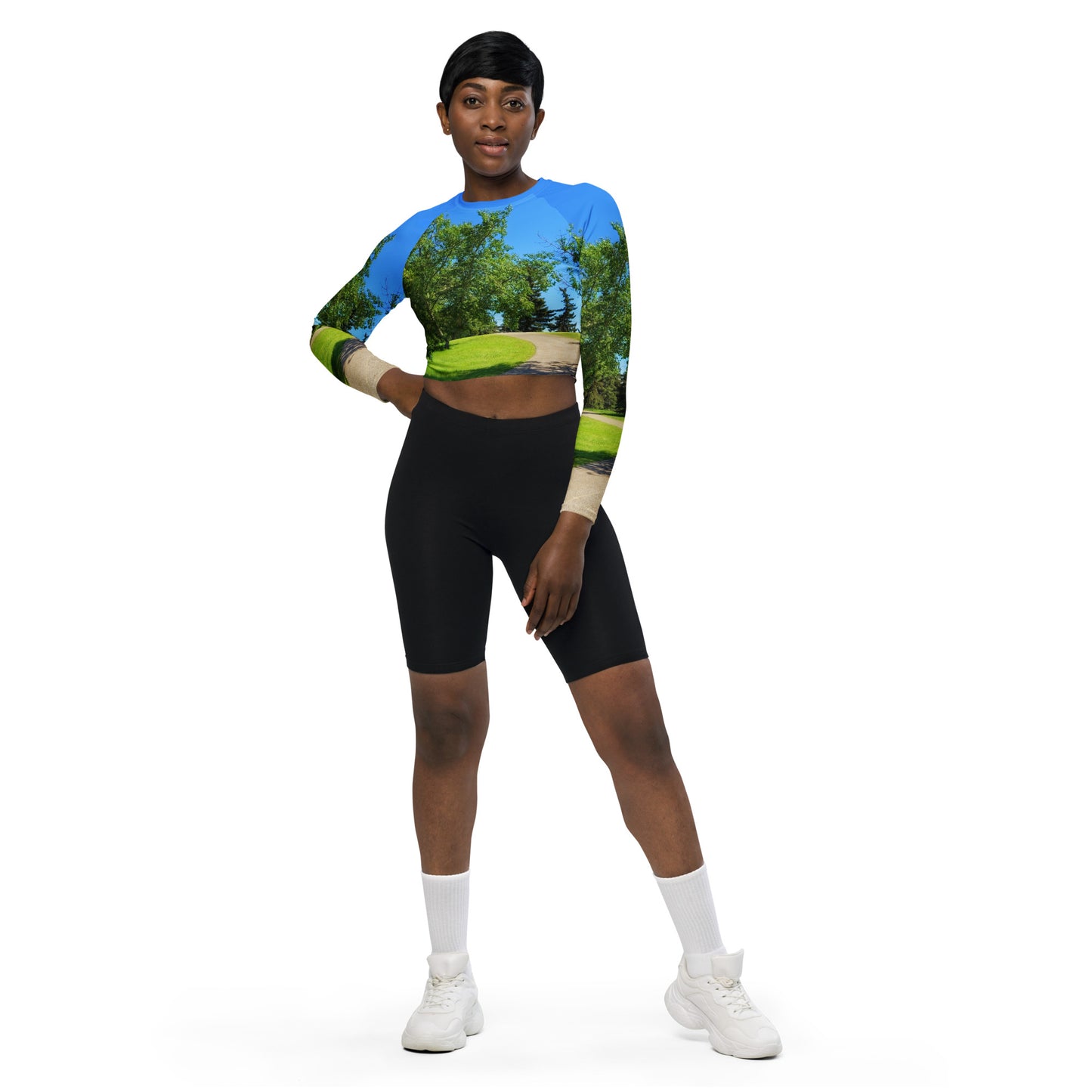 Recycled Long-Sleeve Crop Top - Calgary in the Summer