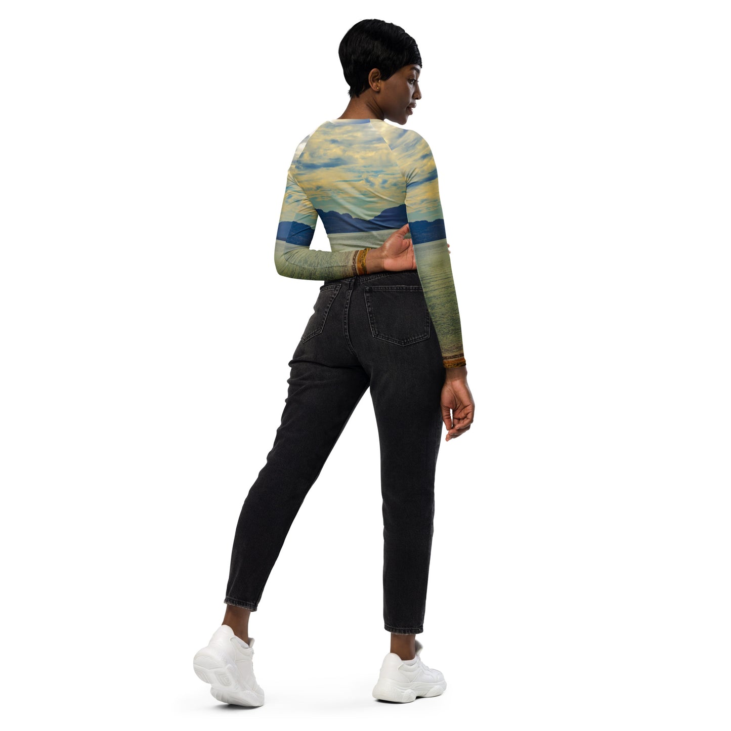 Recycled Long-Sleeve Crop Top - Penticton Skaha Lake