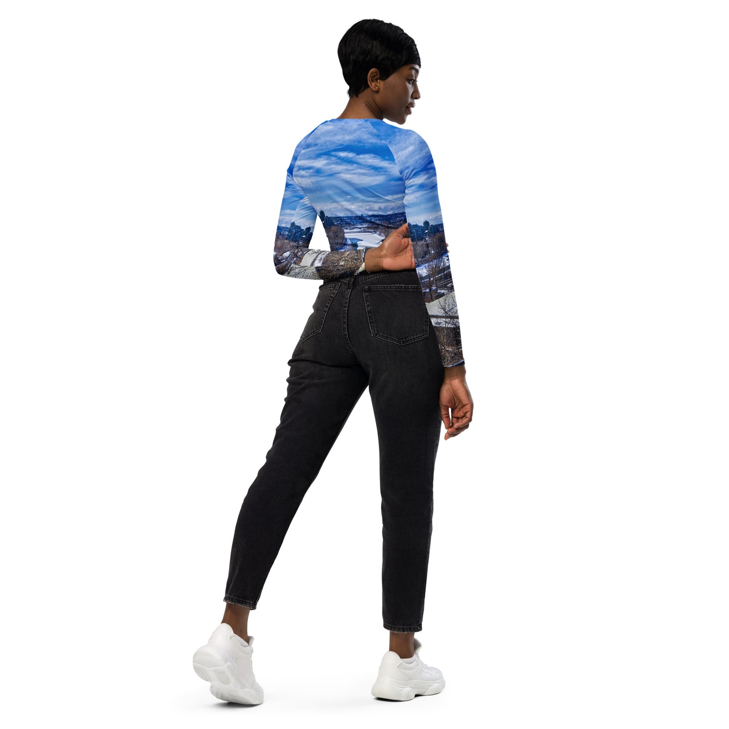 Recycled Long-Sleeve Crop Top - McHugh Bluff Winter HDR