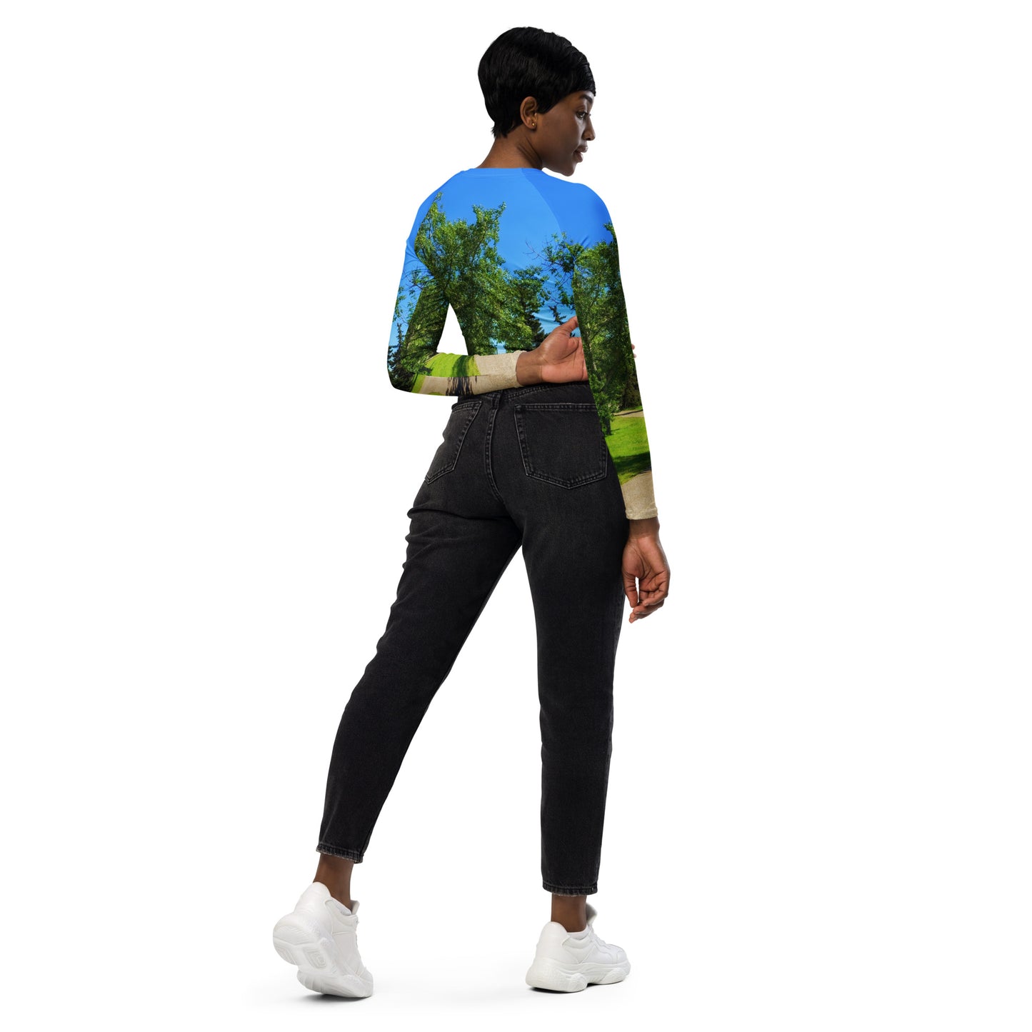 Recycled Long-Sleeve Crop Top - Calgary in the Summer