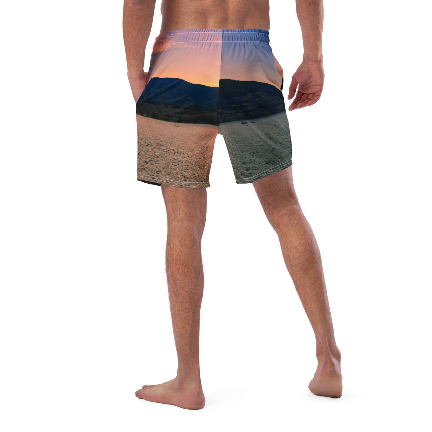 Men's Swim Trunks - Penticton Okanagan Lake Sunset