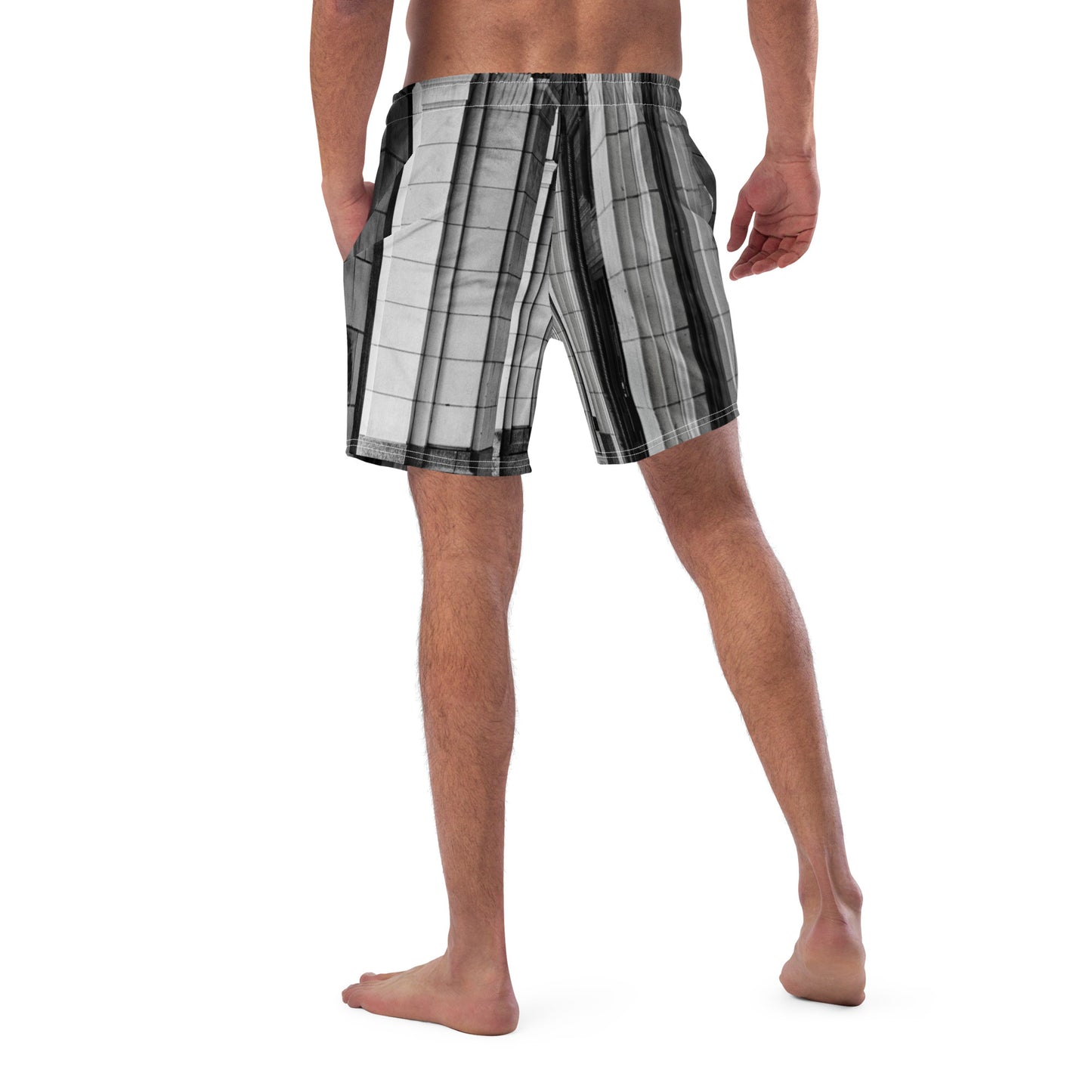 Men's Swim Trunks - Downtown Calgary Hudson's Bay Sidewalk Black and White