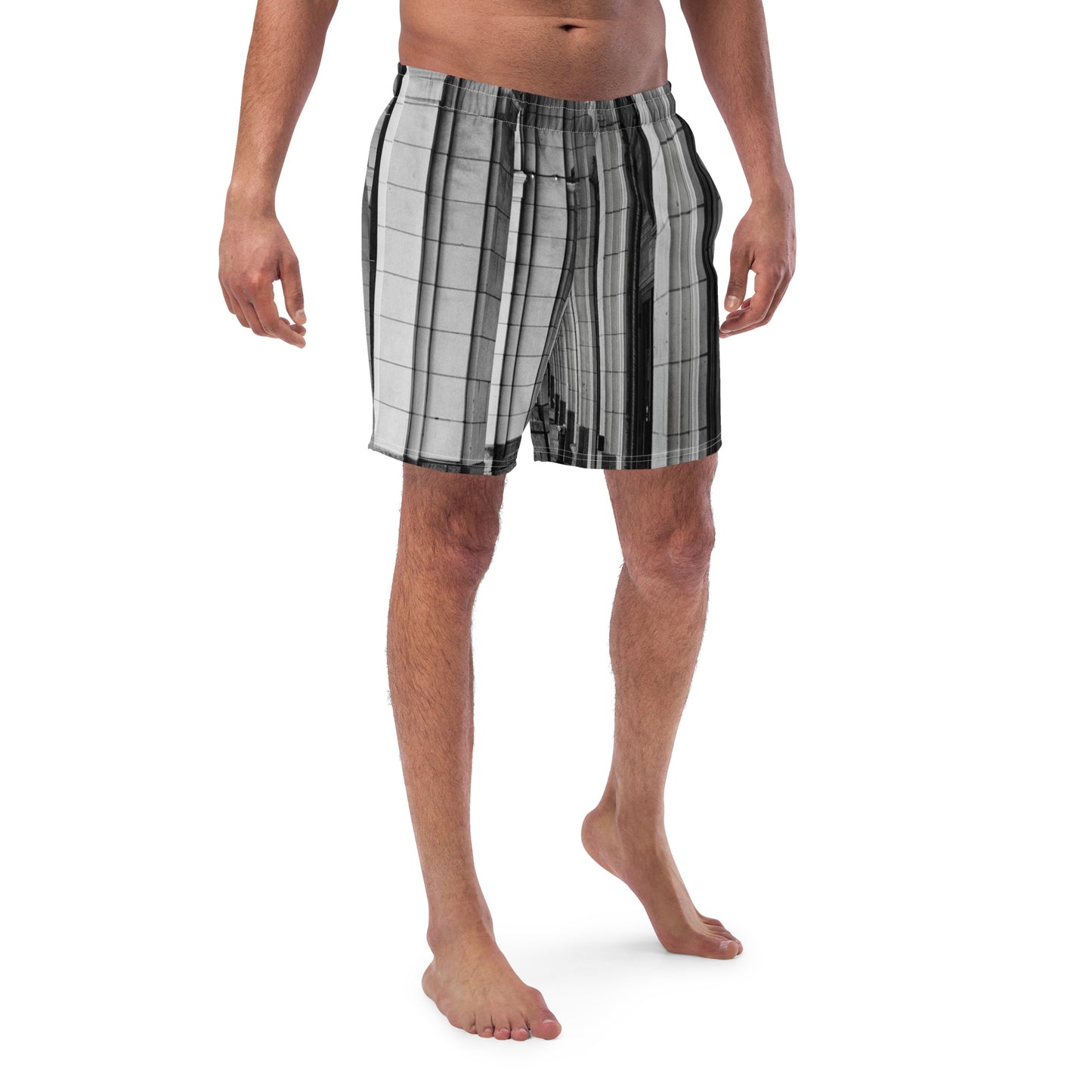Men's Swim Trunks - Downtown Calgary Hudson's Bay Sidewalk Black and White