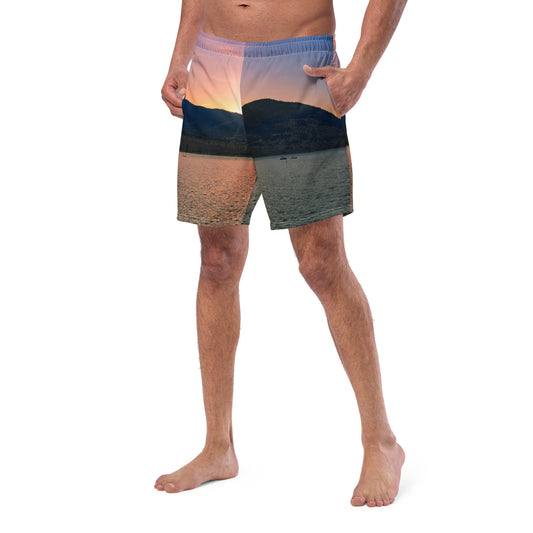 Men's Swim Trunks - Penticton Okanagan Lake Sunset