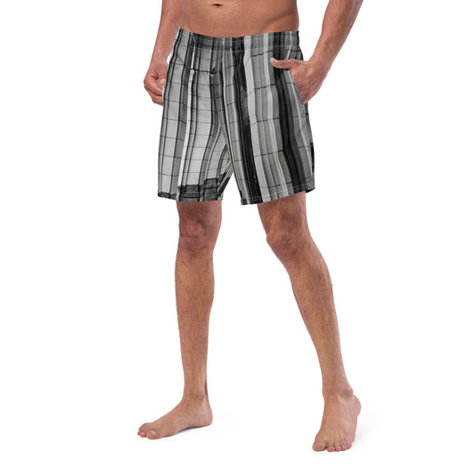 Men's Swim Trunks - Downtown Calgary Hudson's Bay Sidewalk Black and White