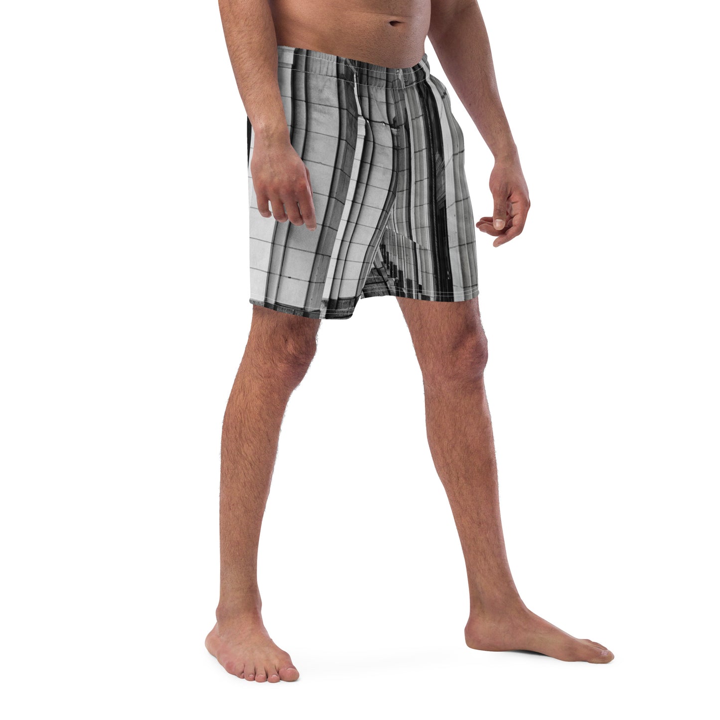 Men's Swim Trunks - Downtown Calgary Hudson's Bay Sidewalk Black and White