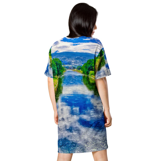 All-Over T-Shirt Dress - Penticton Okanagan River Channel HDR
