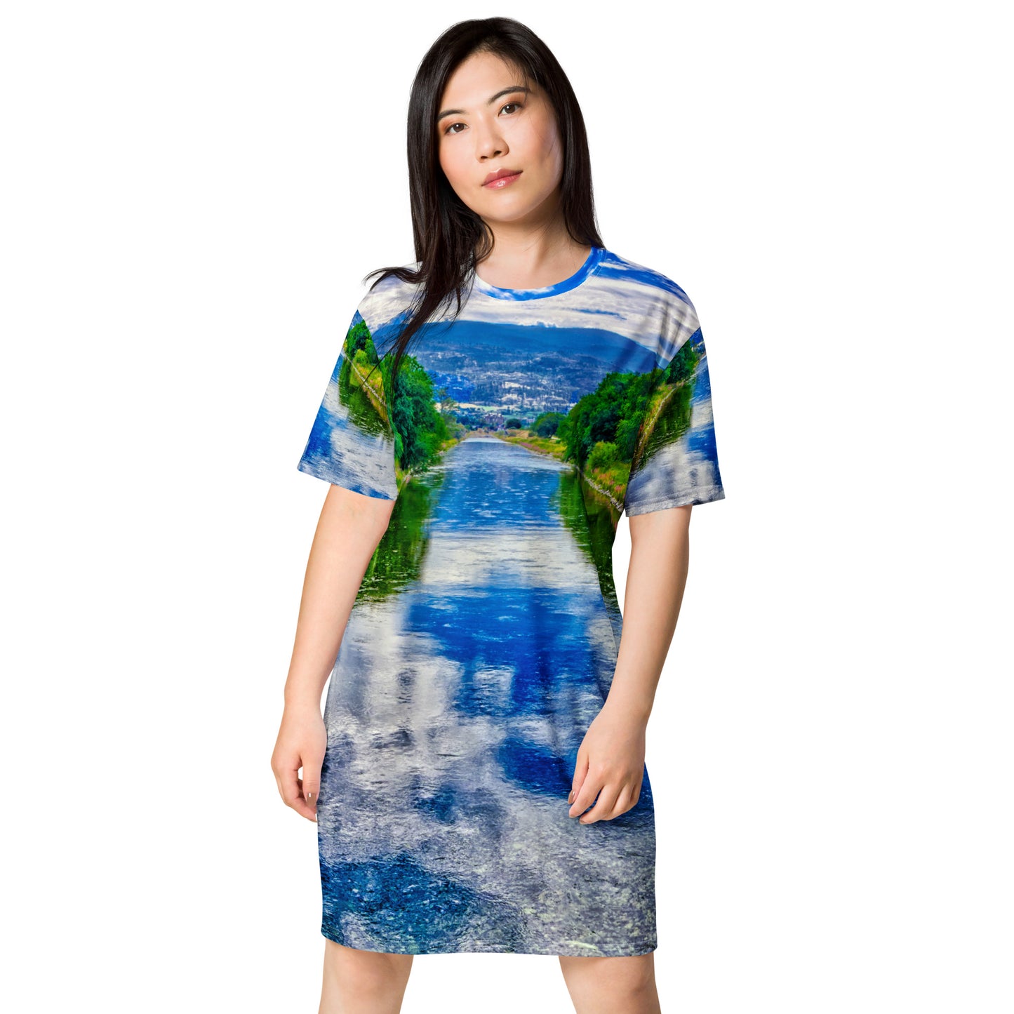 All-Over T-Shirt Dress - Penticton Okanagan River Channel HDR