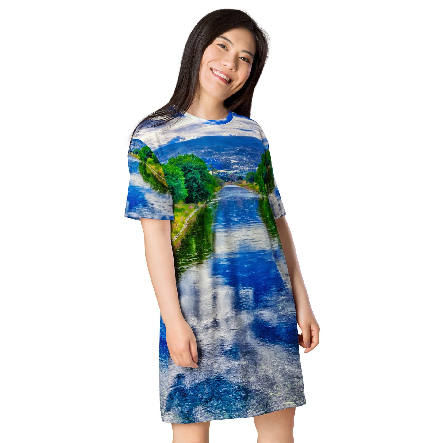 All-Over T-Shirt Dress - Penticton Okanagan River Channel HDR