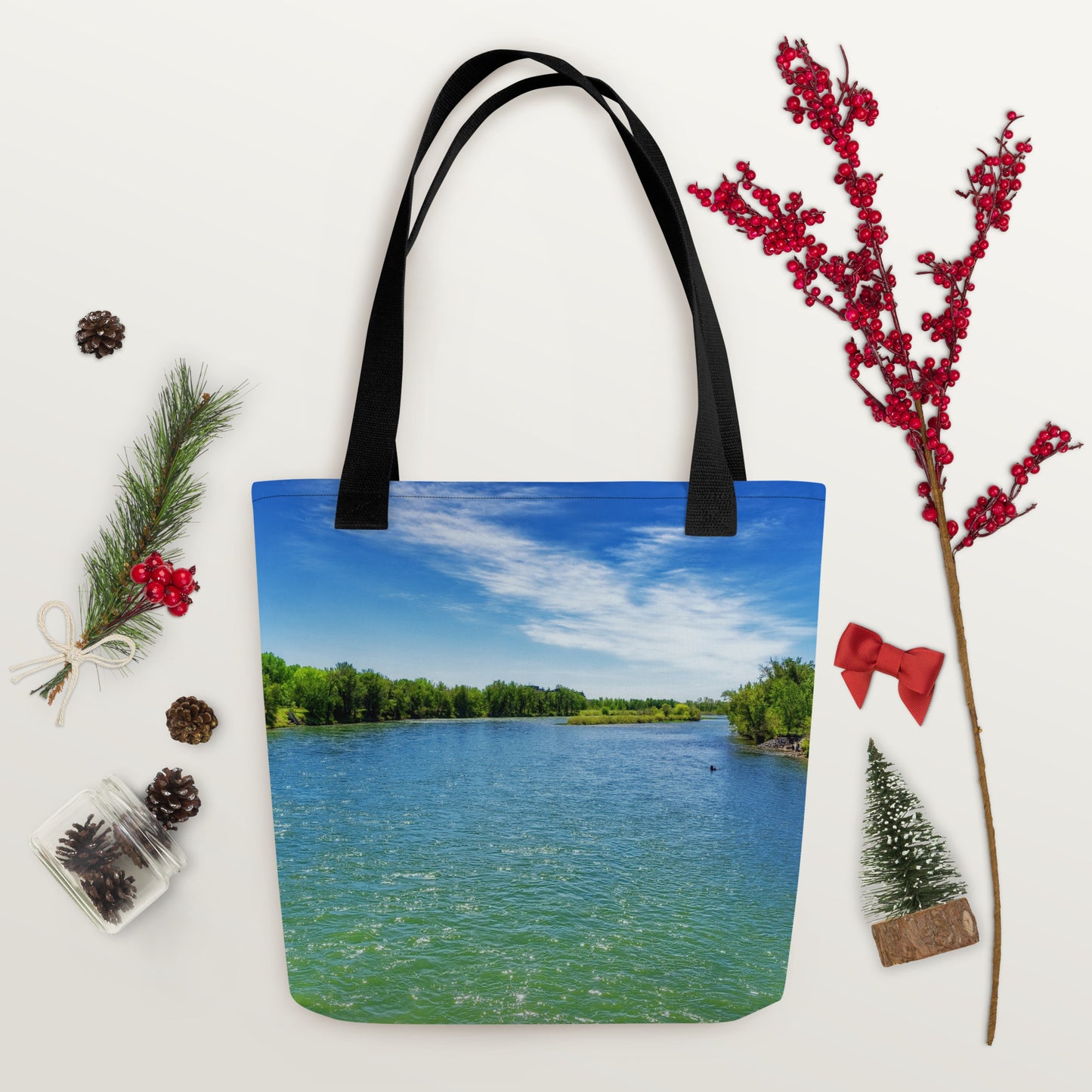 Tote Bag - Bow River Eric Harvie Bridge Spring
