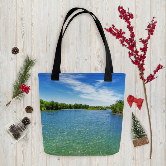 Tote Bag - Bow River Eric Harvie Bridge Spring
