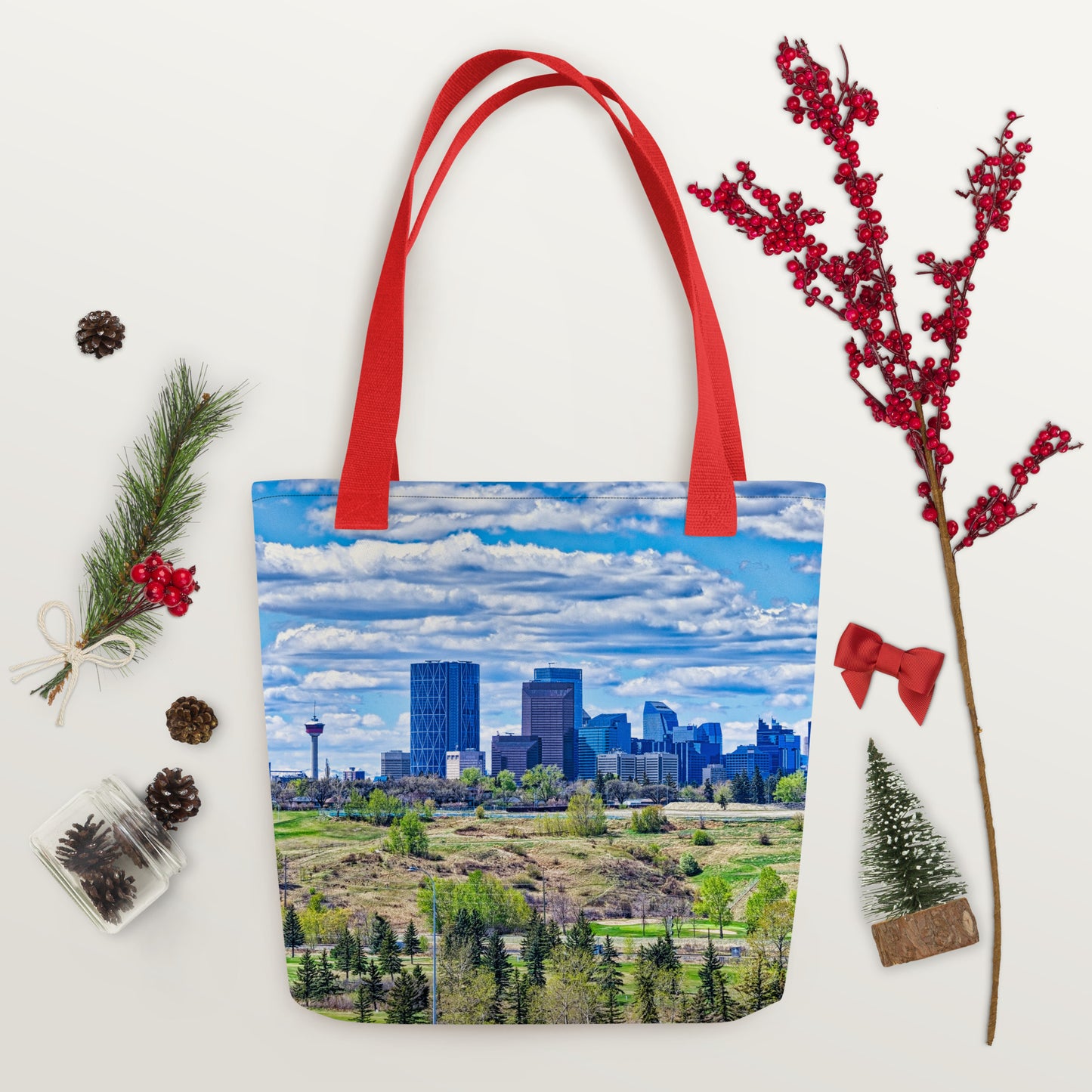All-Over Tote Bag - Downtown Calgary Vista Heights Hill HDR