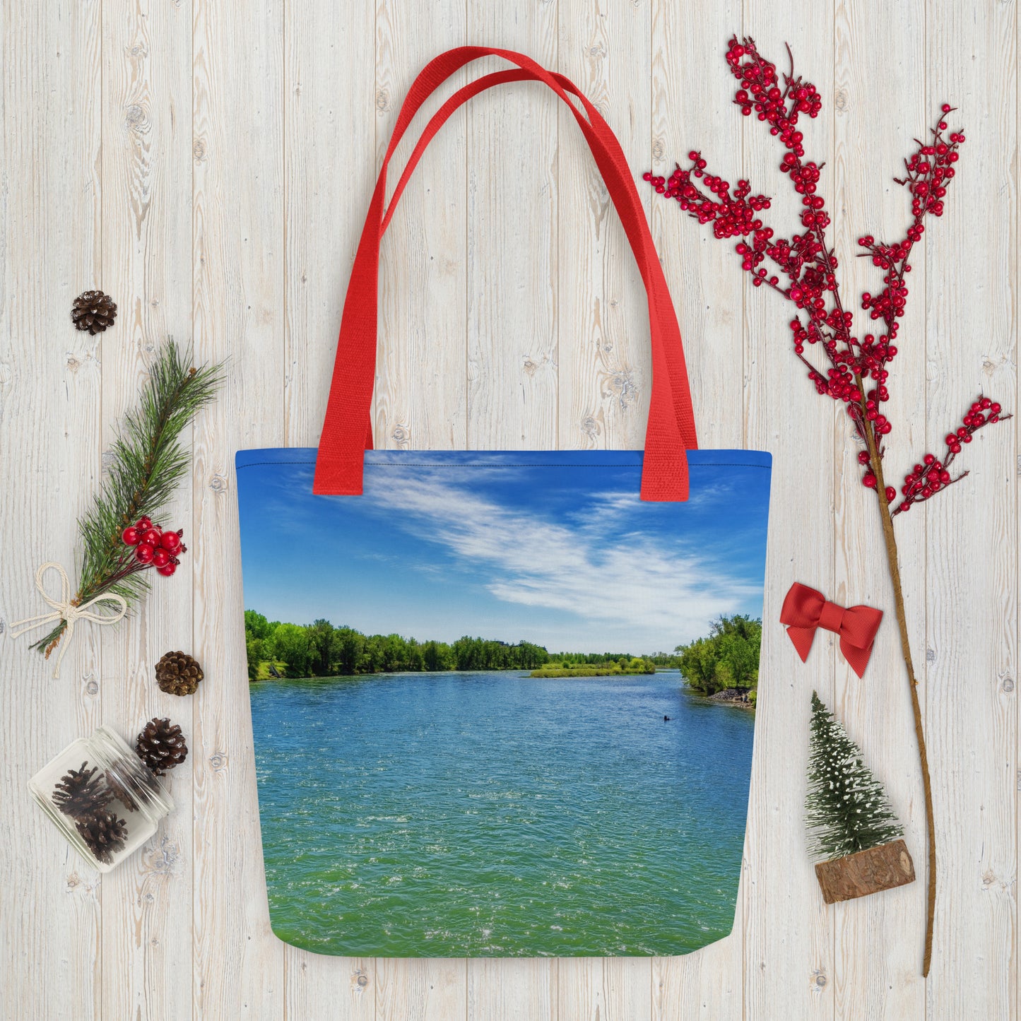 Tote Bag - Bow River Eric Harvie Bridge Spring
