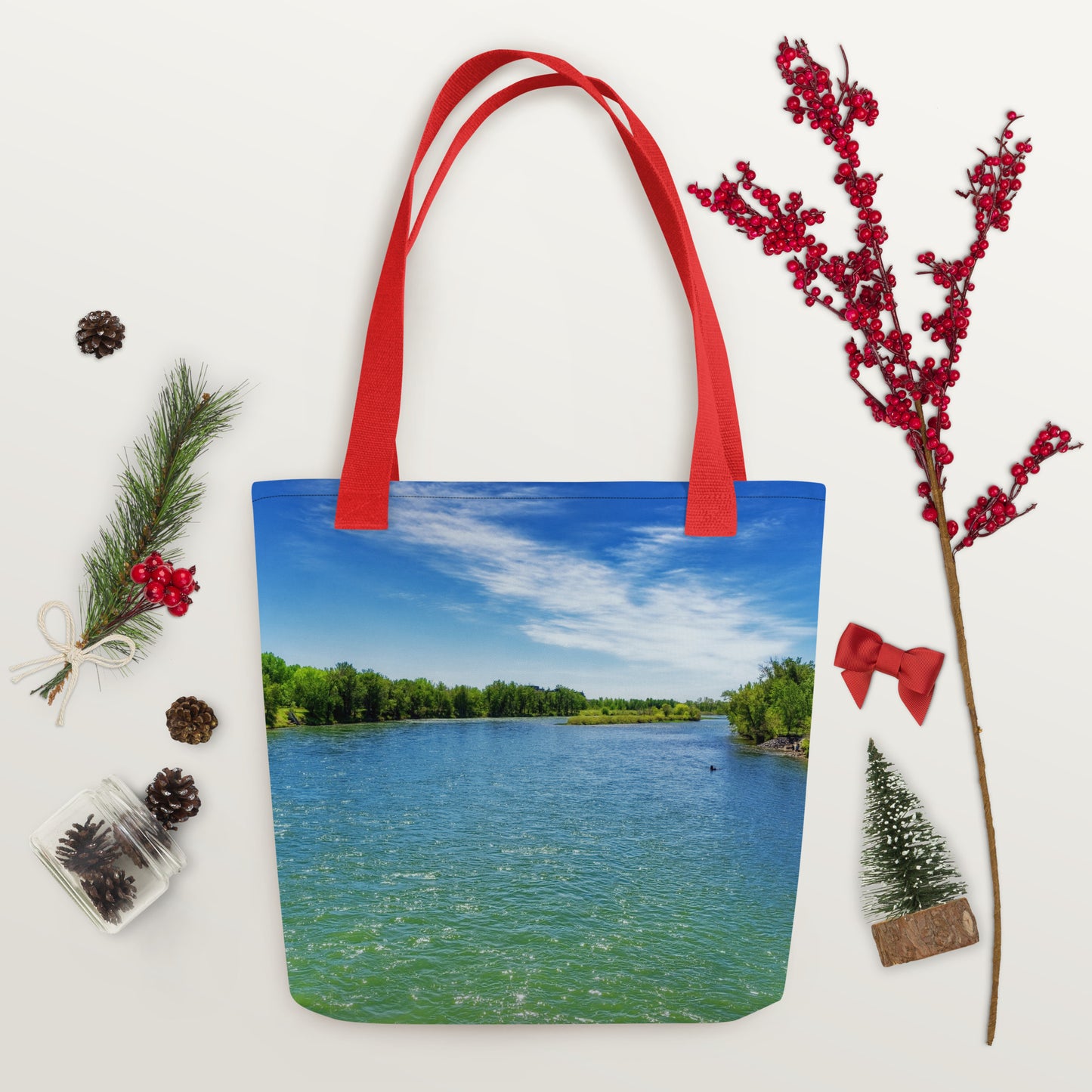 Tote Bag - Bow River Eric Harvie Bridge Spring