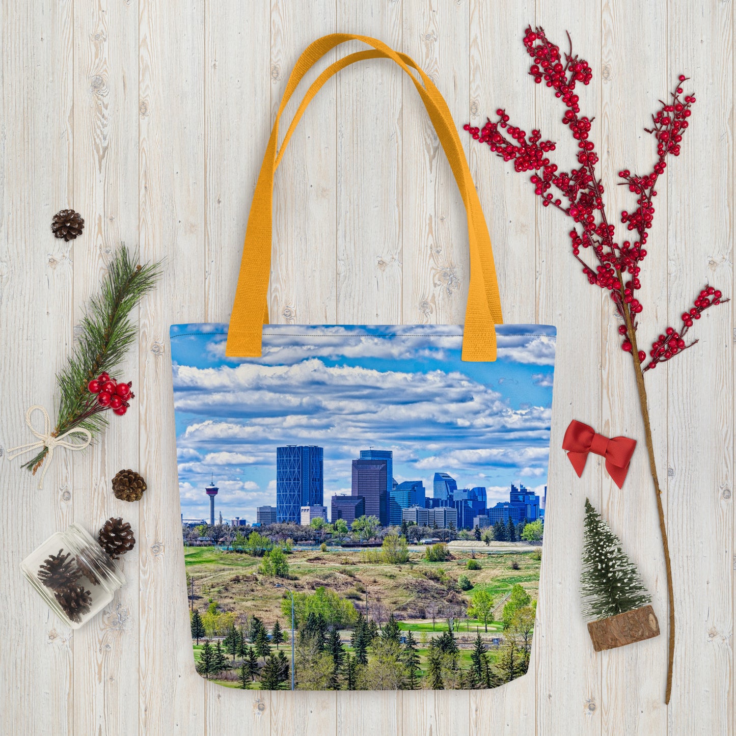 All-Over Tote Bag - Downtown Calgary Vista Heights Hill HDR