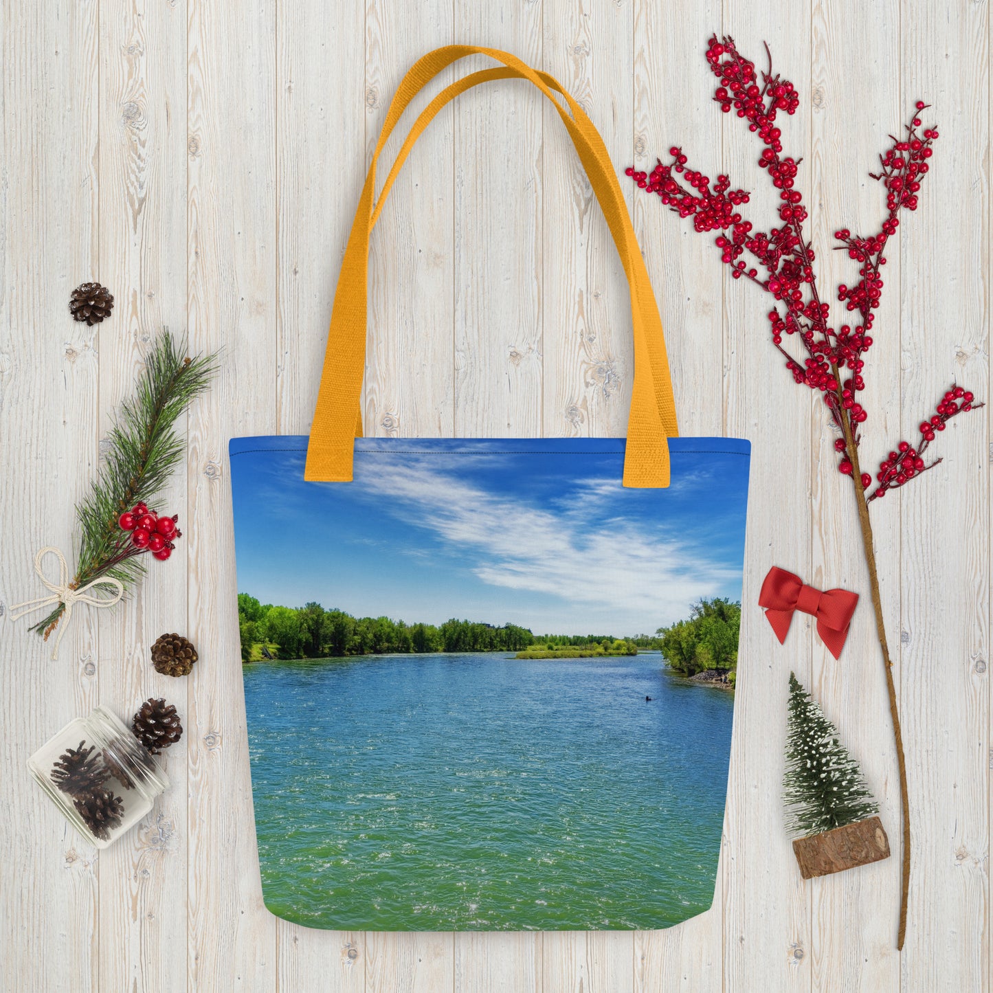 Tote Bag - Bow River Eric Harvie Bridge Spring