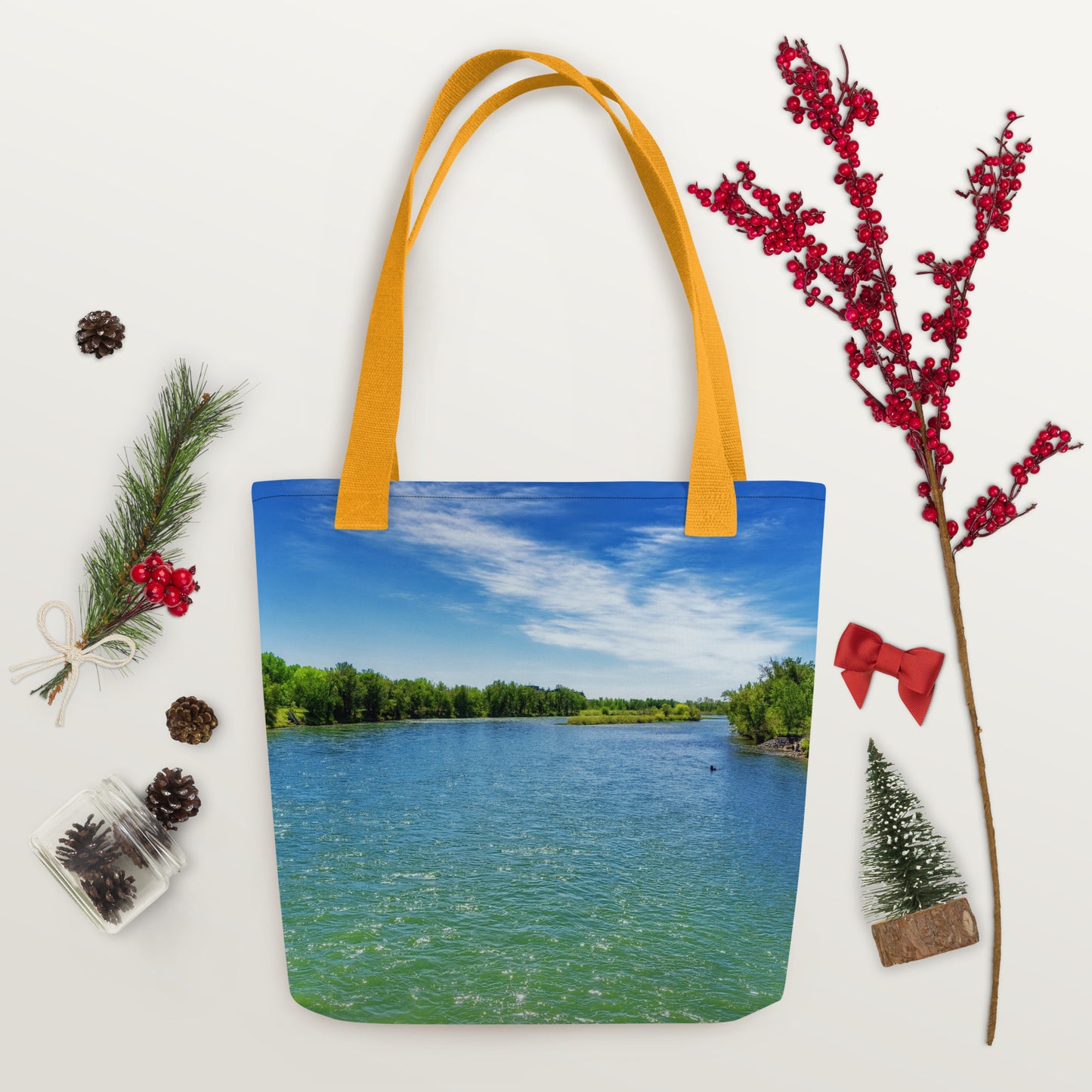 Tote Bag - Bow River Eric Harvie Bridge Spring