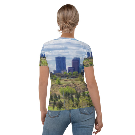 Women's All-Over T-shirt - Downtown Calgary Vista Heights Hill
