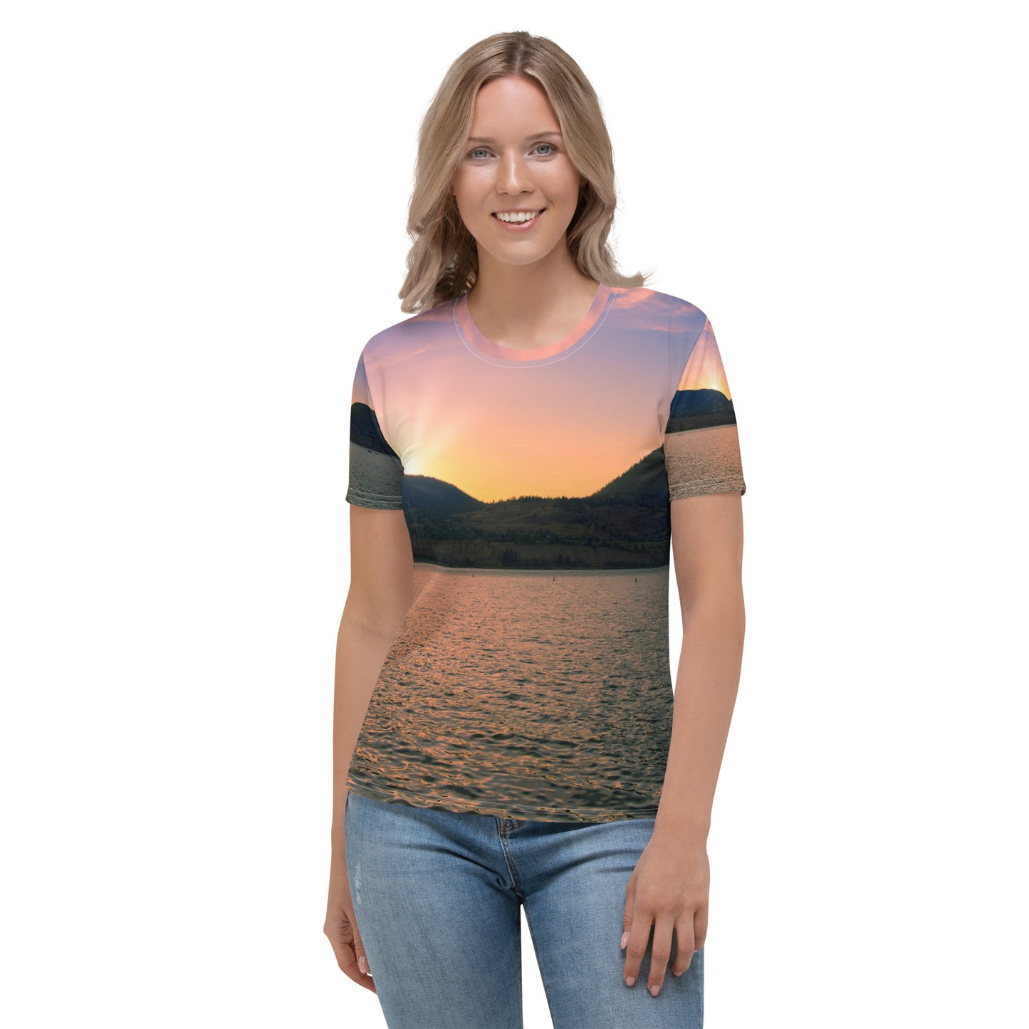 Women's All-Over T-shirt - Penticton Okanagan Lake Sunset