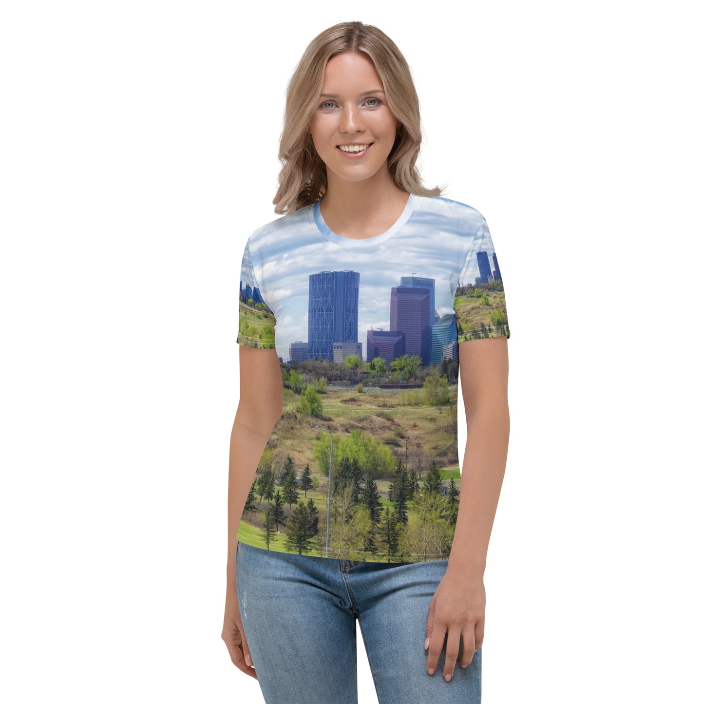 Women's All-Over T-shirt - Downtown Calgary Vista Heights Hill