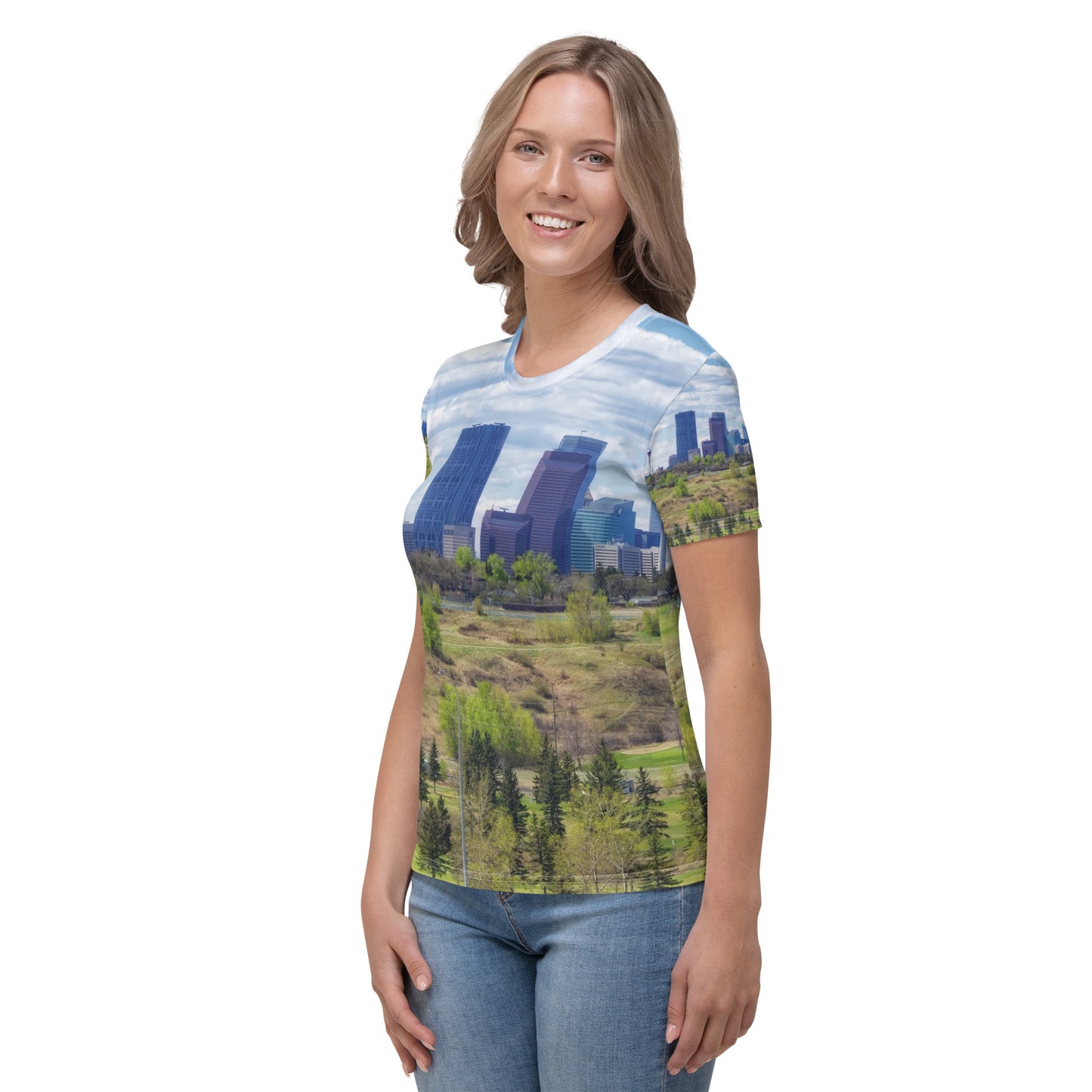 Women's All-Over T-shirt - Downtown Calgary Vista Heights Hill