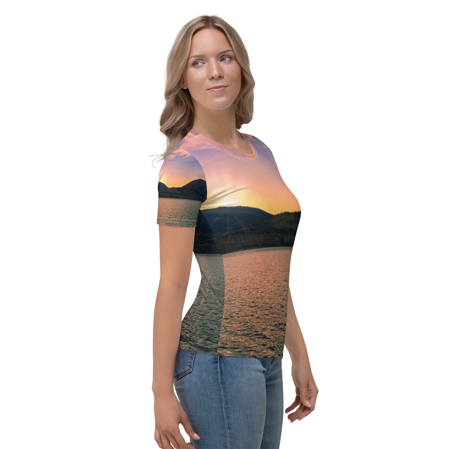 Women's All-Over T-shirt - Penticton Okanagan Lake Sunset