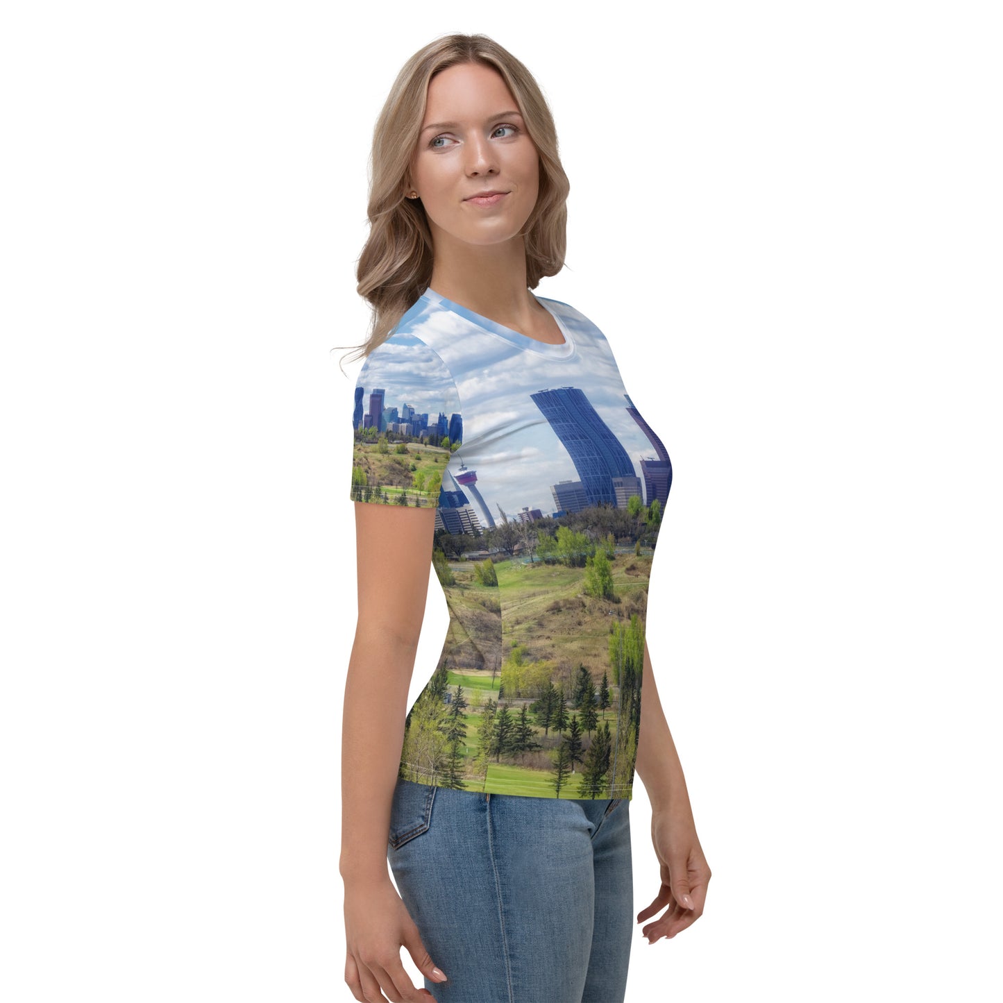Women's All-Over T-shirt - Downtown Calgary Vista Heights Hill