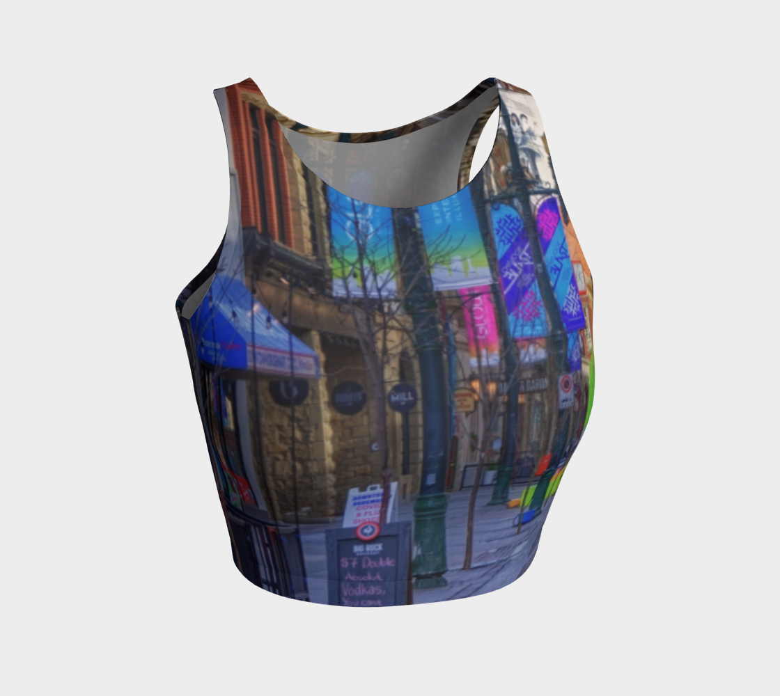Women's Athletic Crop Top - Downtown Calgary Stephen Avenue